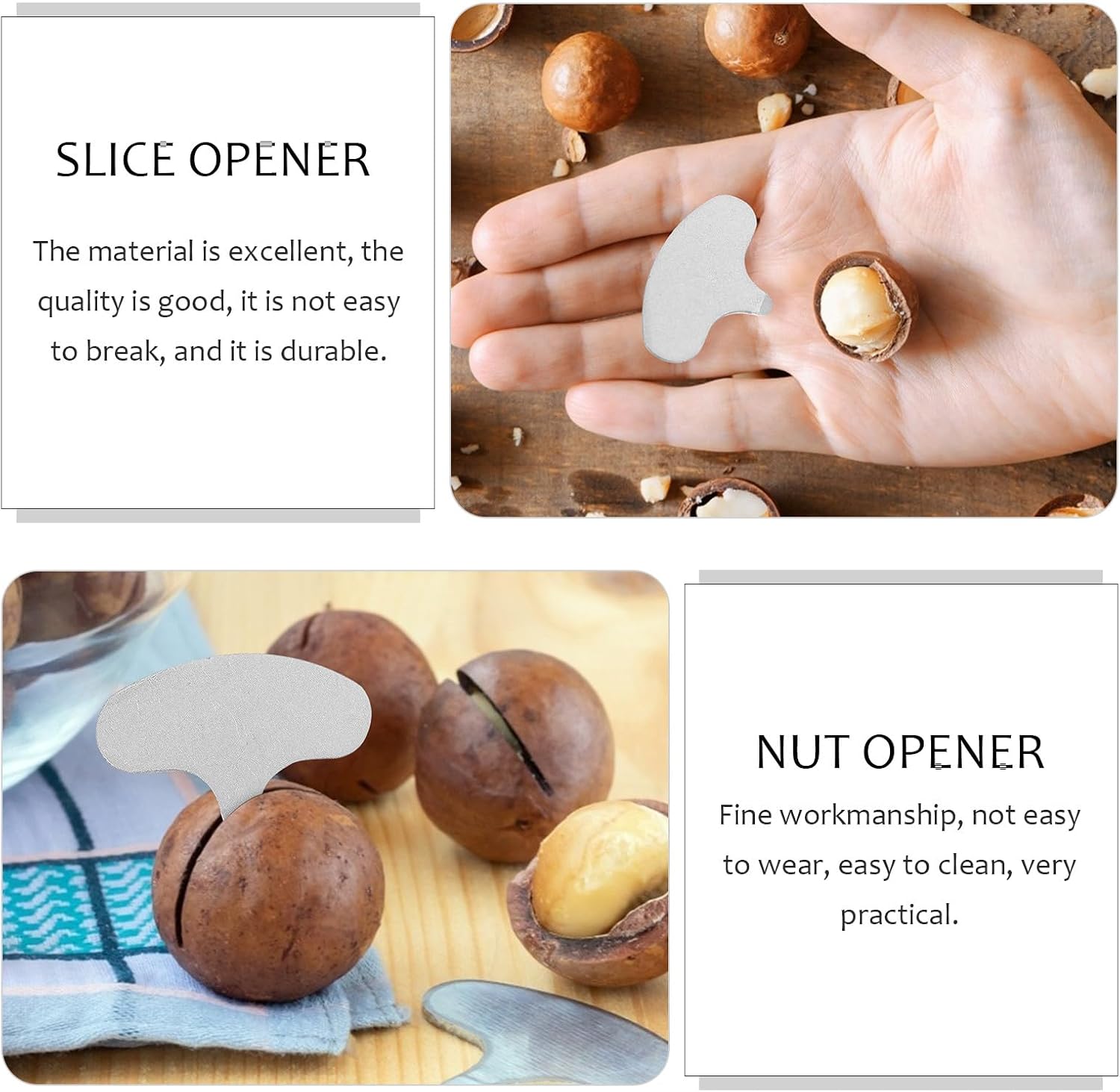 TOYANDONA 50 Stück Macadamia-Nussöffner aus hochwertigem Edelstahl, leicht, praktisches Haushaltswerkzeug zum einfachen Öffnen von Macadamia-Haselnuss und Pekannuss, kompakt – Bild 9