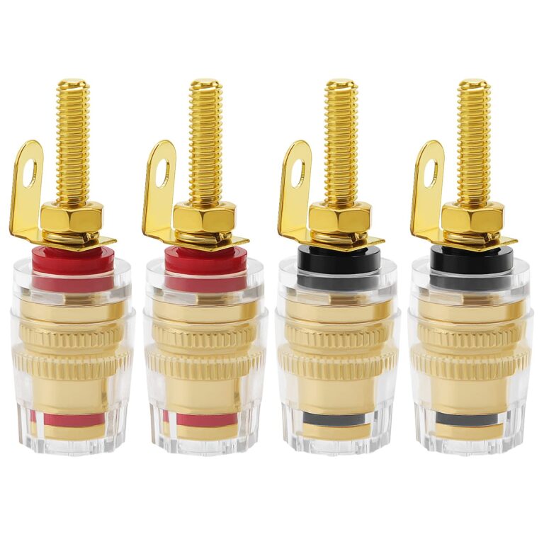 4 x 4 mm Bananenstecker-Buchse, Verbindungspolklemme für Verstärker-Lautsprecher-Klemmenstecker (42 x 14,2 mm)
