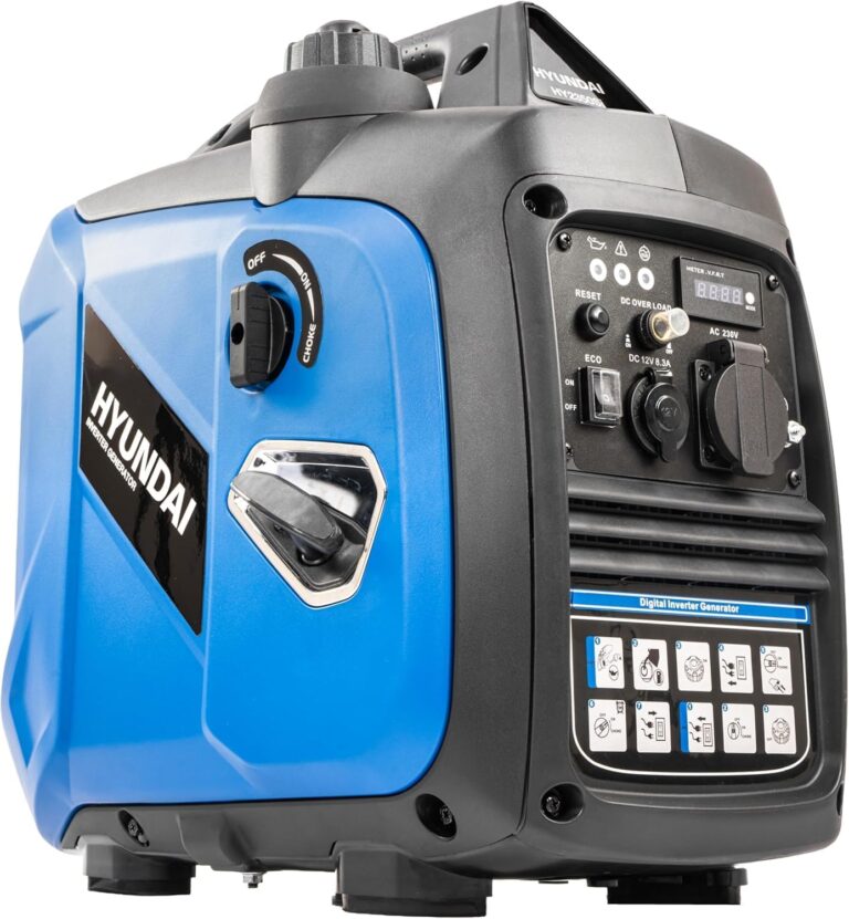 Hyundai 2000 W/1800 W kontinuierlicher Benzin-Generator mit reinem Sinus-Wechselrichter, EU-Stecker, 3 Jahre Garantie – HY2350Si-EU