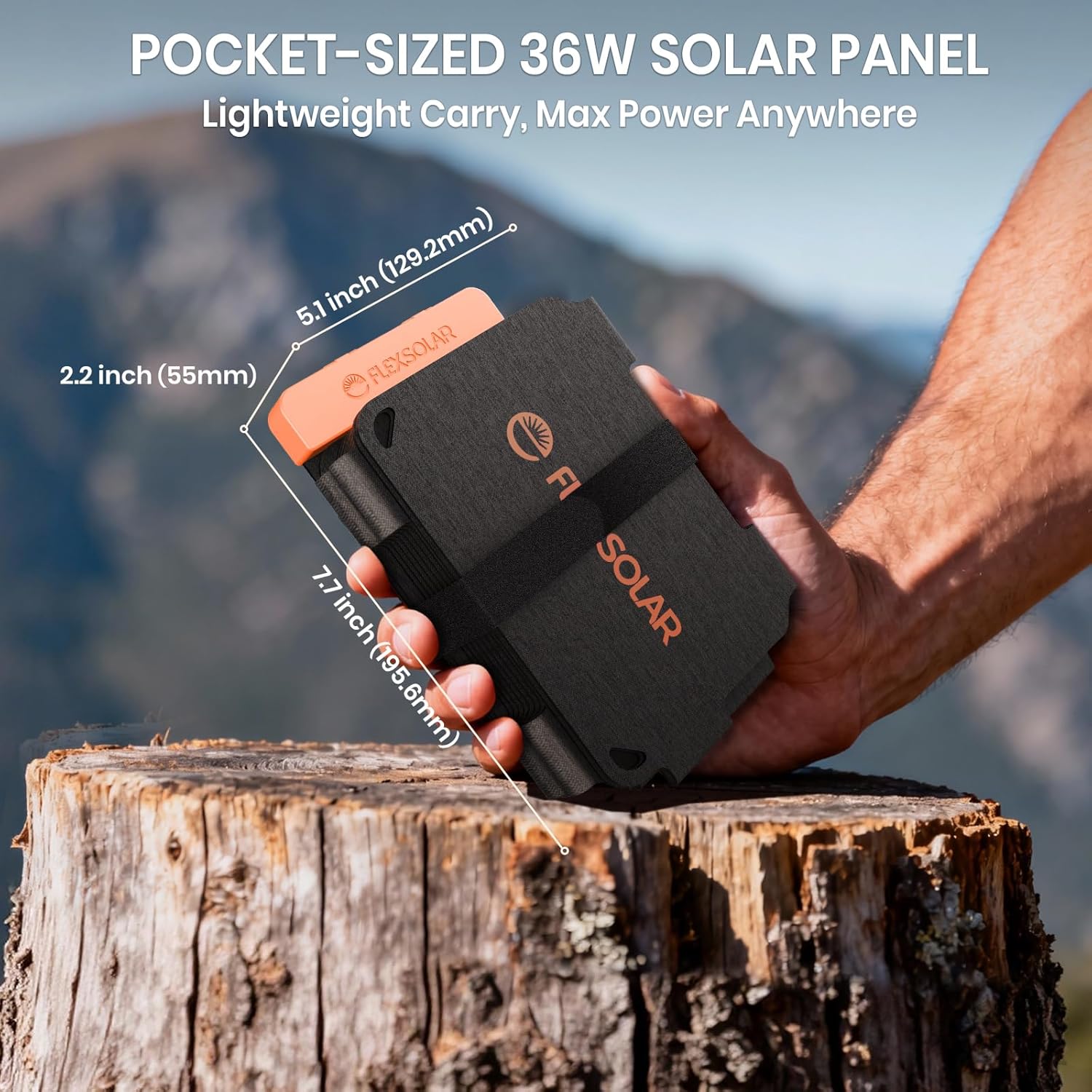 Flexsolar 36W Mini faltbares Solarladegerät, wasserdichtes E-Film-Solarpanel tragbar mit USB-A/USB-C/DC-Anschlüssen für Kraftwerke, Smartphones, Tablets, Powerbanks, Outdoor, Camping, Notfall – Bild 6