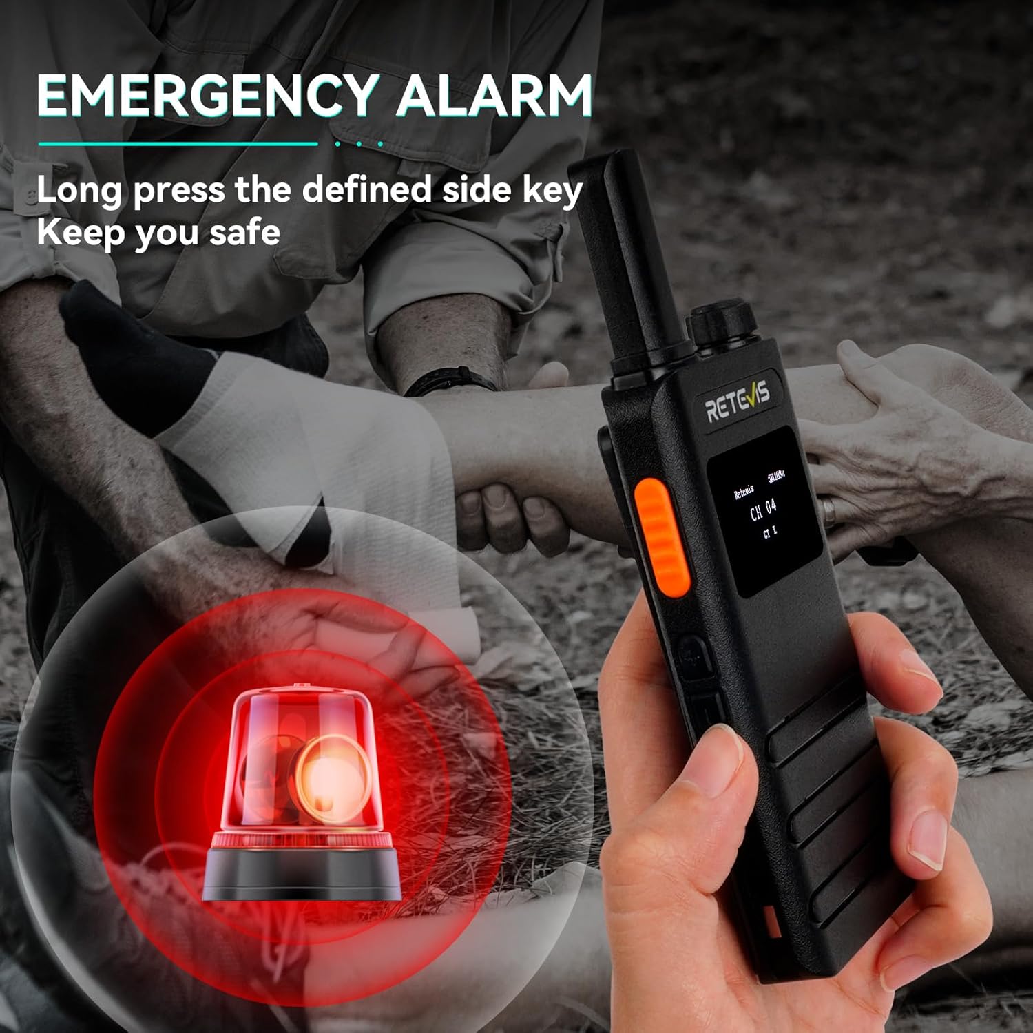 Retevis B63S Walkie Talkie, PMR-Radio, 15 mm ultradünn, RT622P 3.0, VOX, LCD-Display, 103 g leicht, USB C, 1620 mAh, professionelles Funkset für Familie (2 Stück, schwarz) – Bild 8