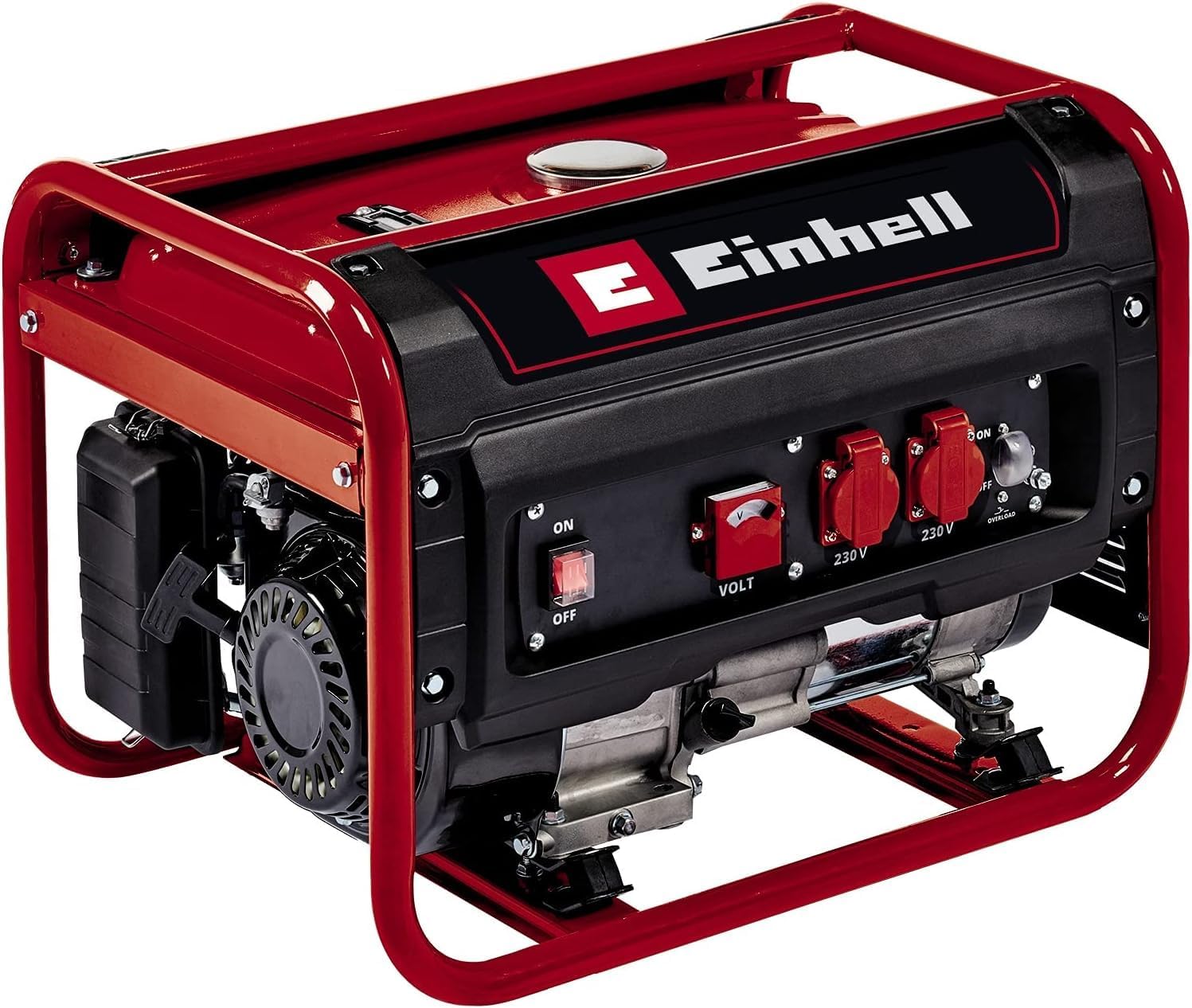 Einhell Stromgenerator (Benzin) TC-PG 25/1/E5 (max. 2400 W, 15 L Tank, 2100 W Dauerleistung, 4-Takt-Motor, 2 x 230 V, Überlastschutz, Voltmeter, AVR-Funktion)