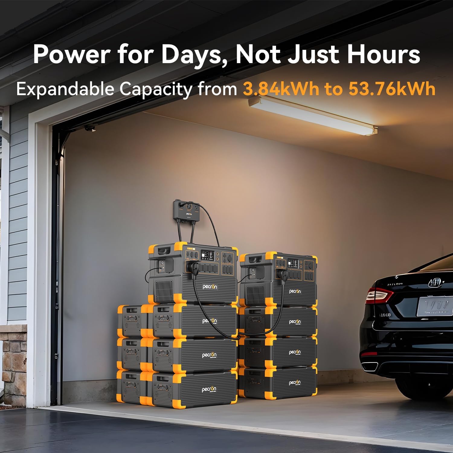 pecron E3800LFP Tragbares Kraftwerk 3840 Wh mit 4200 W AC-Steckdosen, Solargenerator und LiFePO4-Akku – Schnellladefunktion für die Notstromversorgung im Haushalt beim Camping – Bild 6