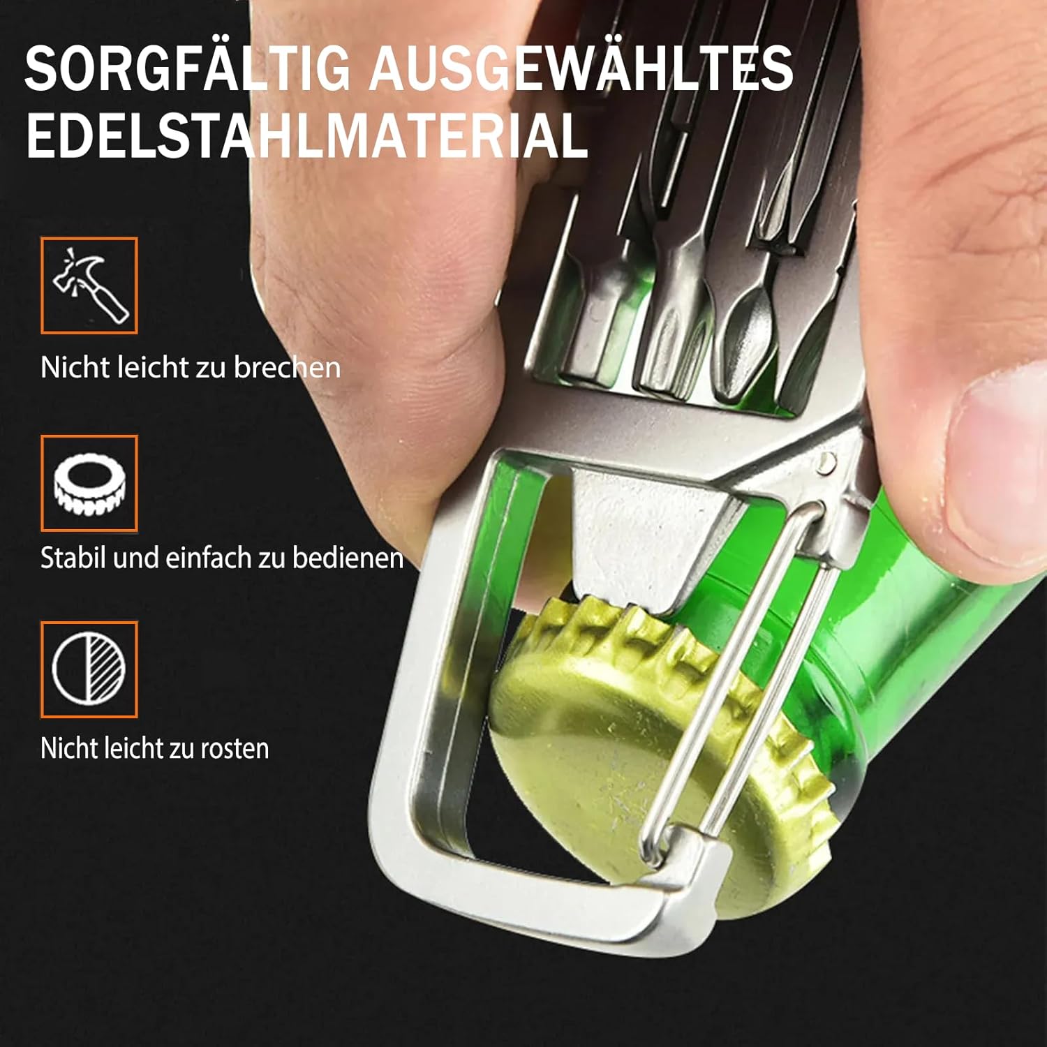 Multitool-Werkzeug, 12-in-1-Multitool-Schlüsselanhänger, kleine Werkzeuge, Multifunktionsmesser, Edelstahl-Schraubendreher-Bit für den Außenbereich, tragbares Taschenwerkzeug, Geschenke für Männer – Bild 4