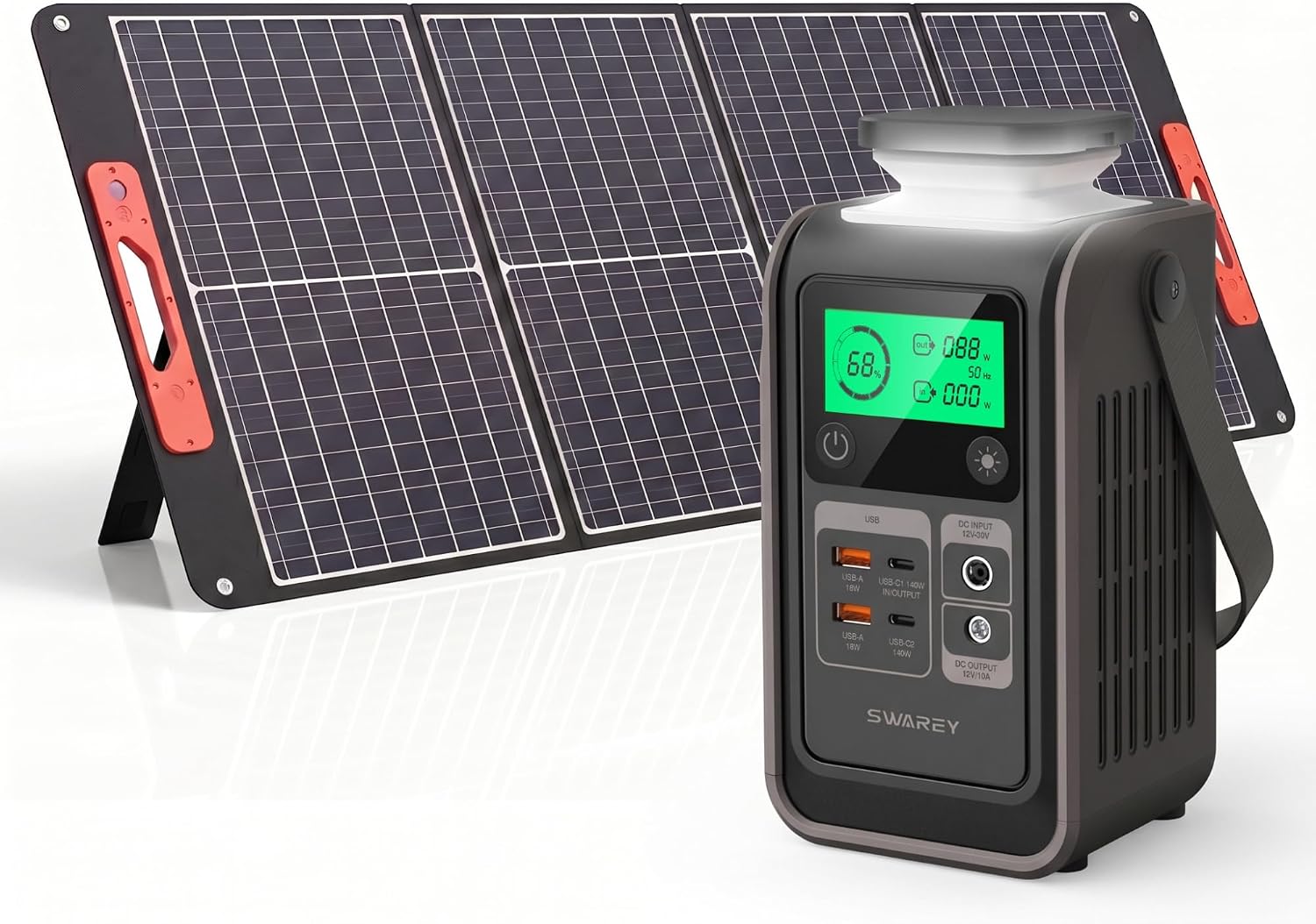 Tragbare Power Station S200 mit 100-W-Solarpanel, 192-Wh-LiFePO4-Akku-Powerbank, 140-W-Seiten-Schnelllade-USB-C, 180-W-Solargenerator für Camping, Reisen, Notfälle