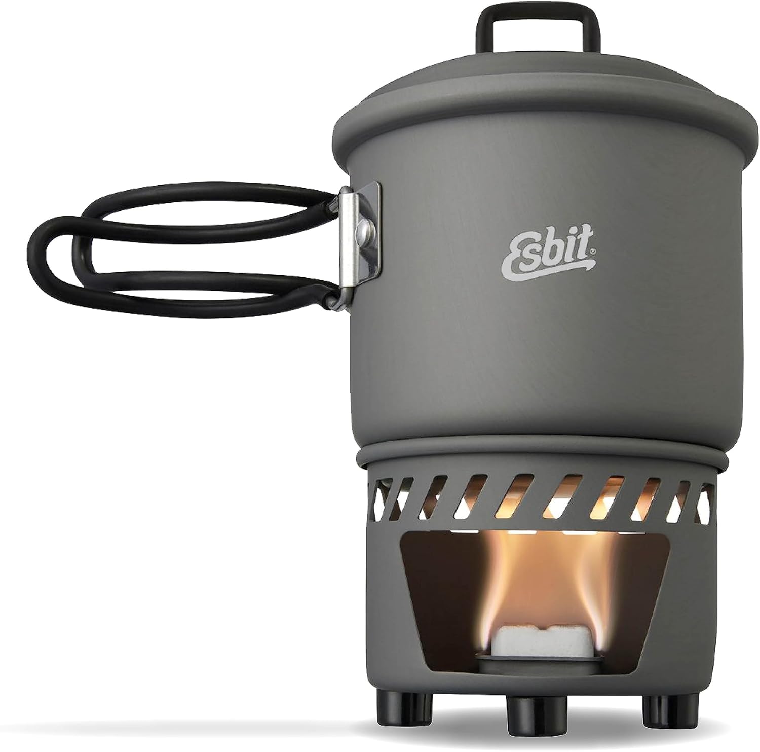 Esbit 310/567 Plain Grey, Trockenbrennstoff-Kochset, Grau, 585 ml
