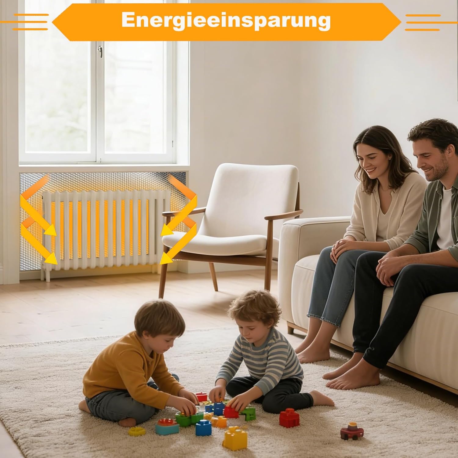 3,2 mx 60 cm Heizkörper-Reflexfolie Heizung, 3 mm dicke Isolierfolie, doppelseitige Aluminium-Luftpolsterfolie, Thermofolie mit Klebepads für Fahrzeuge, Dächer, Fenster, Rohre usw – Bild 6
