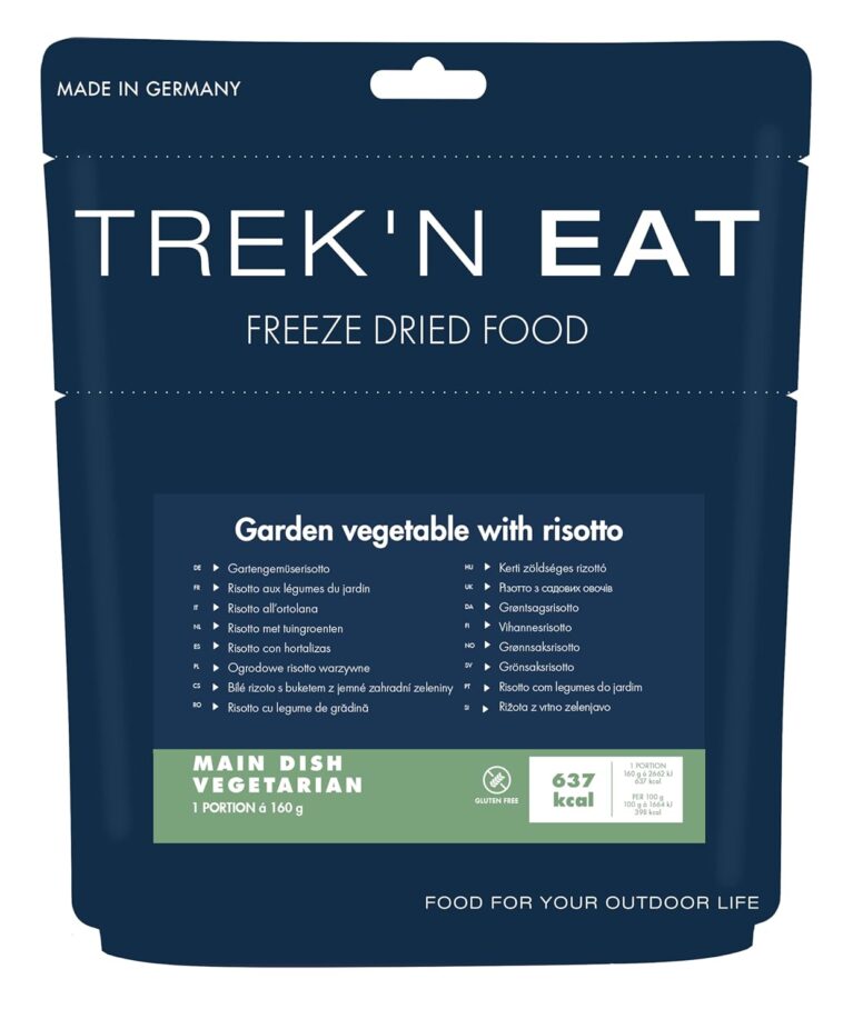 Trek'n Eat Gartengemüserisotto – Vegetarisches Outdoor-Gericht mit Reis und Gemüse | Gefriergetrocknete Trekkingmahlzeit für Camping, Expedition und Notversorgung