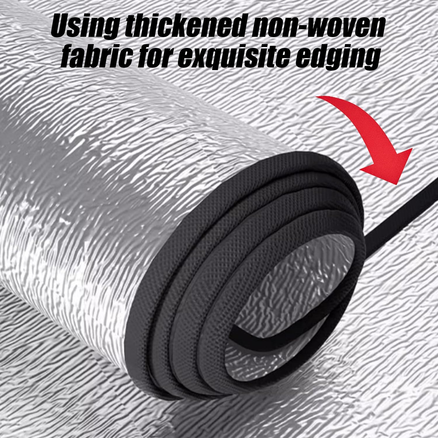 Aluminium-Isomatte, Schaumstoffmatten, 200 x 200 cm, Schlafmatte für Camping, isolierte Decke, faltbare Zeltmatte, Bodenmatte, Thermodeckenmatte aus Aluminiumfolie und EPE – Bild 6