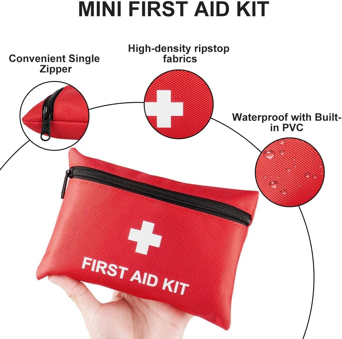 Kleines Erste-Hilfe-Set für den Notfall, 3-teilig, Medikamententasche, Erste-Hilfe-Tasche, leere Mini-Reise-Apothekentasche, Notfalltasche für Zuhause, Reisen, Büro, Outdoor (nur Taschen) – Bild 2