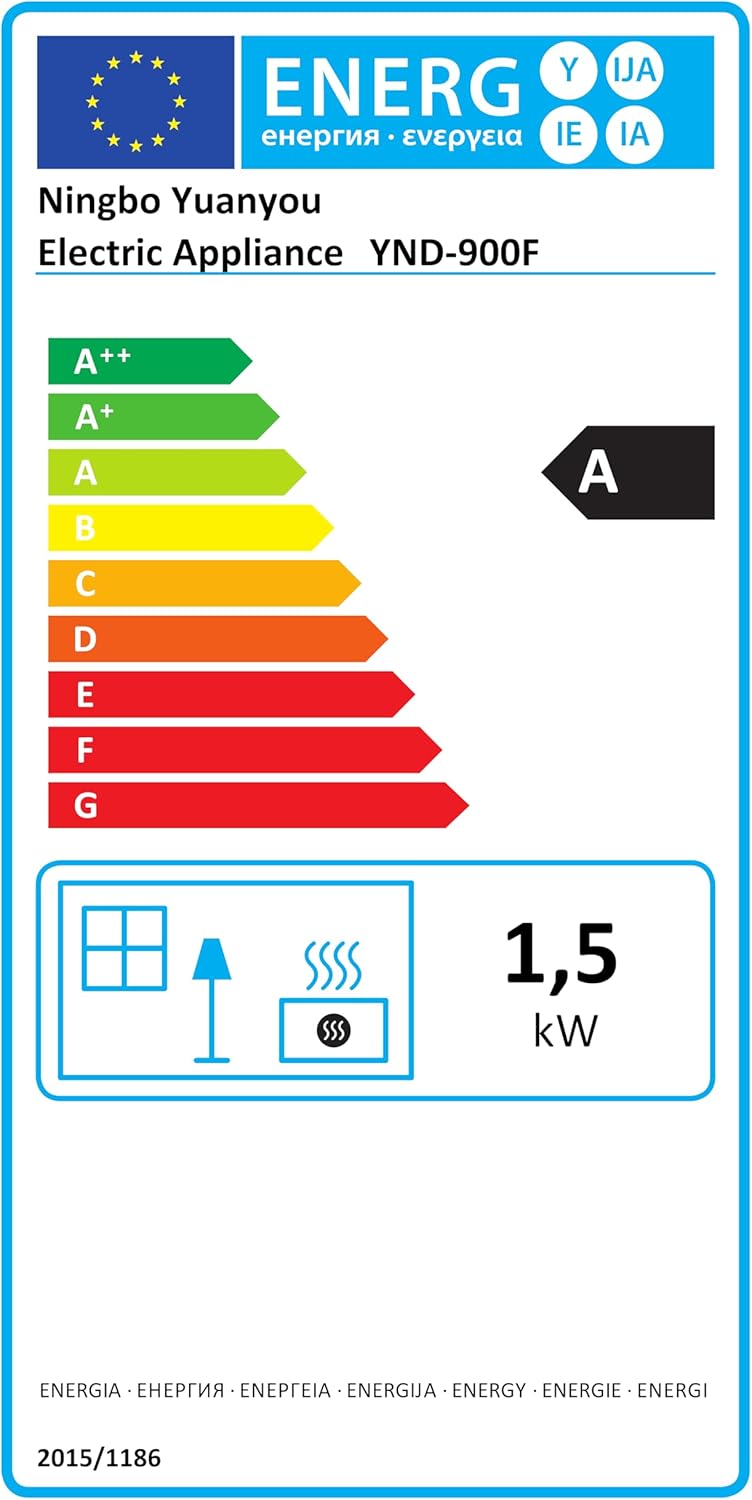 Heizlüfter, energiesparend, 1500 W, PTC-Keramik-Heizung, elektrisch, 3-Stufen-Modus, Überhitzung & Kippschutz, tragbare elektrische Heizung für Räume, Schlafzimmer, Büros (energiesparend) – Bild 8