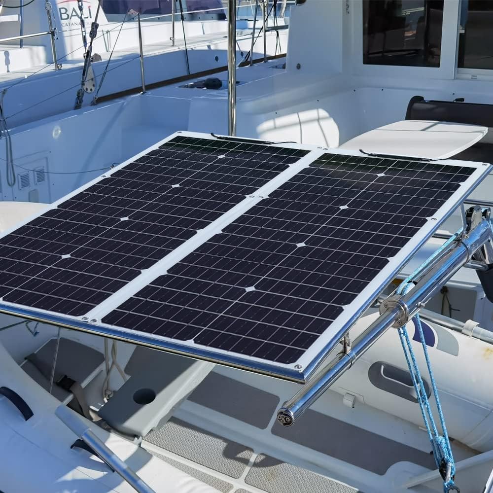 50W Solarpanel Flexibles 12V Monokristallines Solarpanel, flexible Solarmodule mit Kabel für Wohnmobil, Wohnwagen, Auto, Dach, Boot, 12V-Batterien – Bild 5