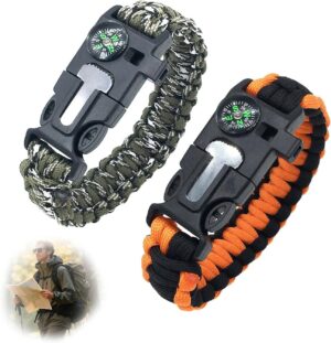Survival-Armband mit Kompass und Fe...