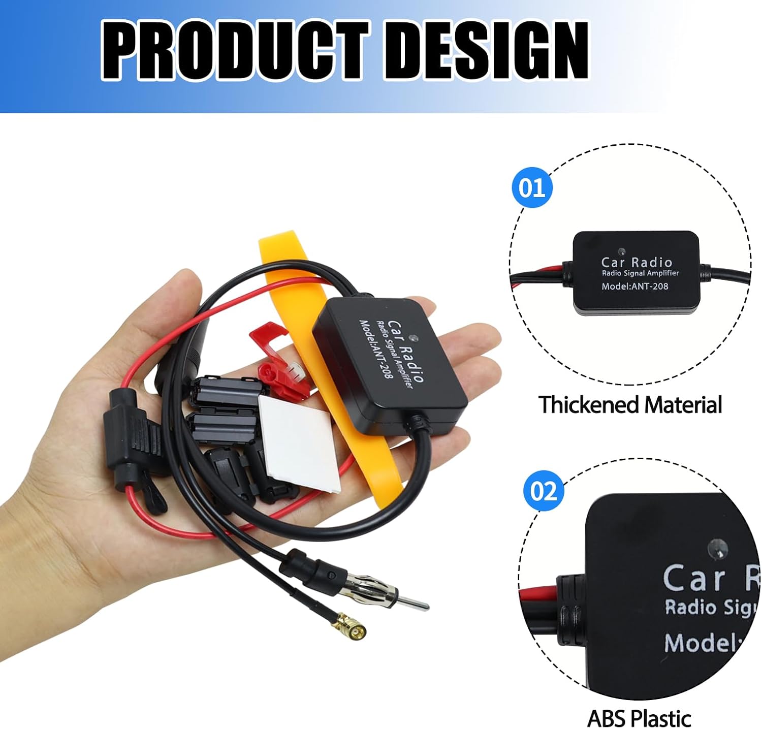 Autoradio Antennenverstärker 12V DAB Splitter Antennenverstärker Autoantennen für DAB/FM/AM Radio Universal Retrofit Stecker Signaladapter für Audio Stereo Digital Autoradio Autos Boote LKWs – Bild 3