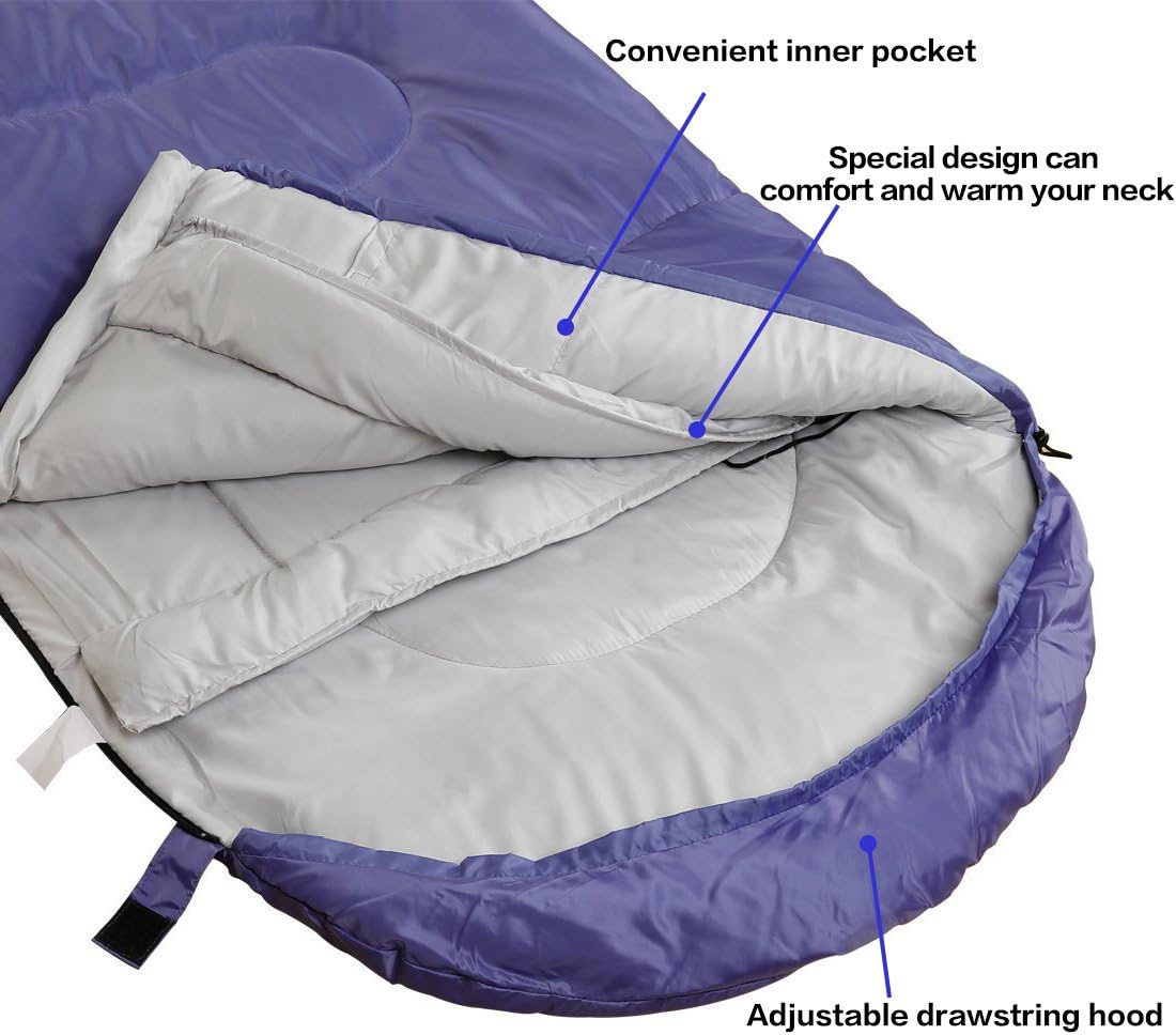 SOULOUT 3–4-Jahreszeiten-Schlafsack, wasserdicht und leicht, für Camping, Reisen und Outdoor-Aktivitäten, ideal für Erwachsene und Kinder – 220 x 83 cm – Bild 6