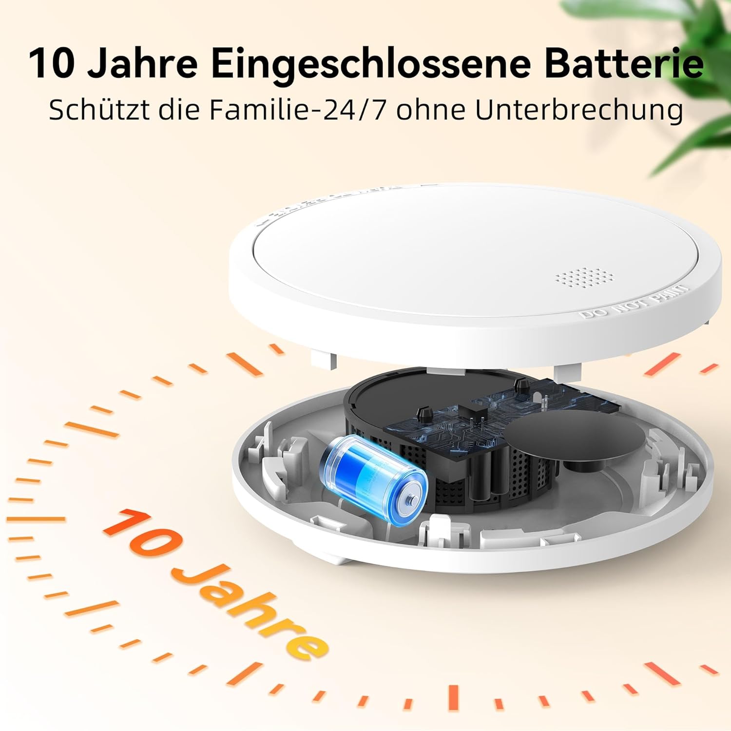 Rauchmelder, 10 Jahre Batterie, mit Magnethalterung, europäische Norm EN14604 geprüft, Feuermelder ohne Bohren, 85 dB, Rauchmelder, 6er-Set – Bild 2