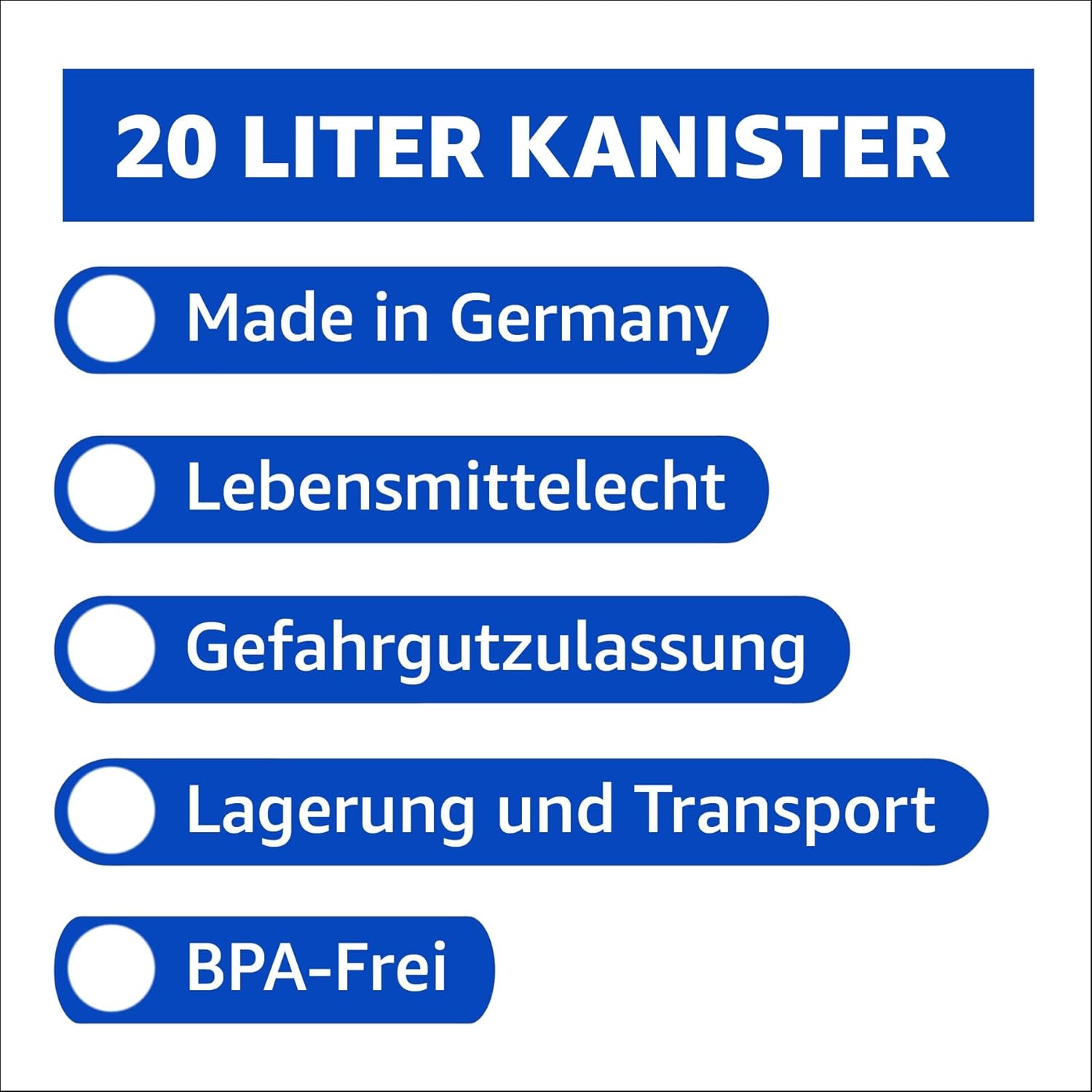 plasteo 20 Liter Trinkwasserkanister mit 1 Hahn und Schraubdeckel (DIN 61), blau – Bild 2