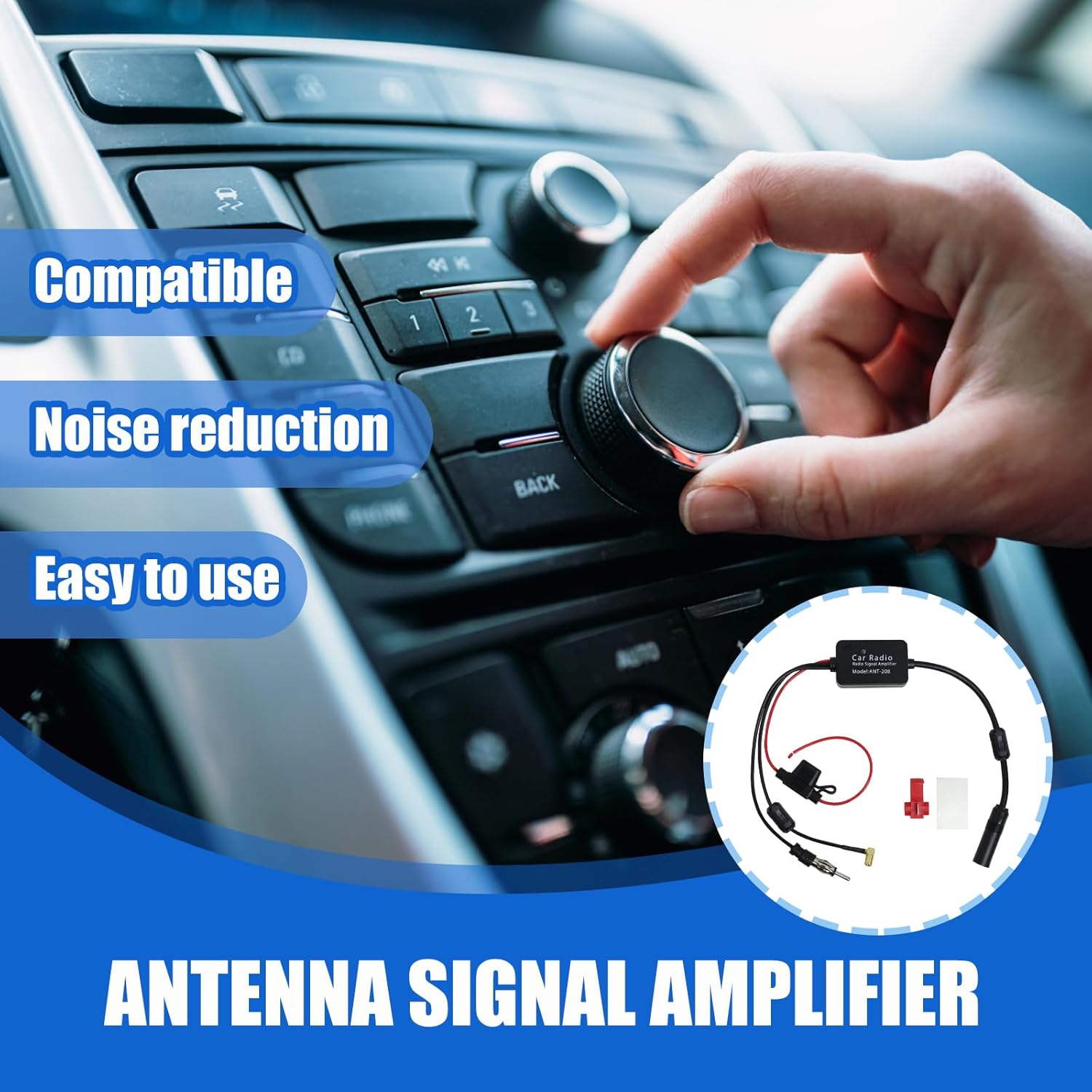 Autoradio Antennenverstärker 12V DAB Splitter Antennenverstärker Autoantennen für DAB/FM/AM Radio Universal Retrofit Stecker Signaladapter für Audio Stereo Digital Autoradio Autos Boote LKWs – Bild 5