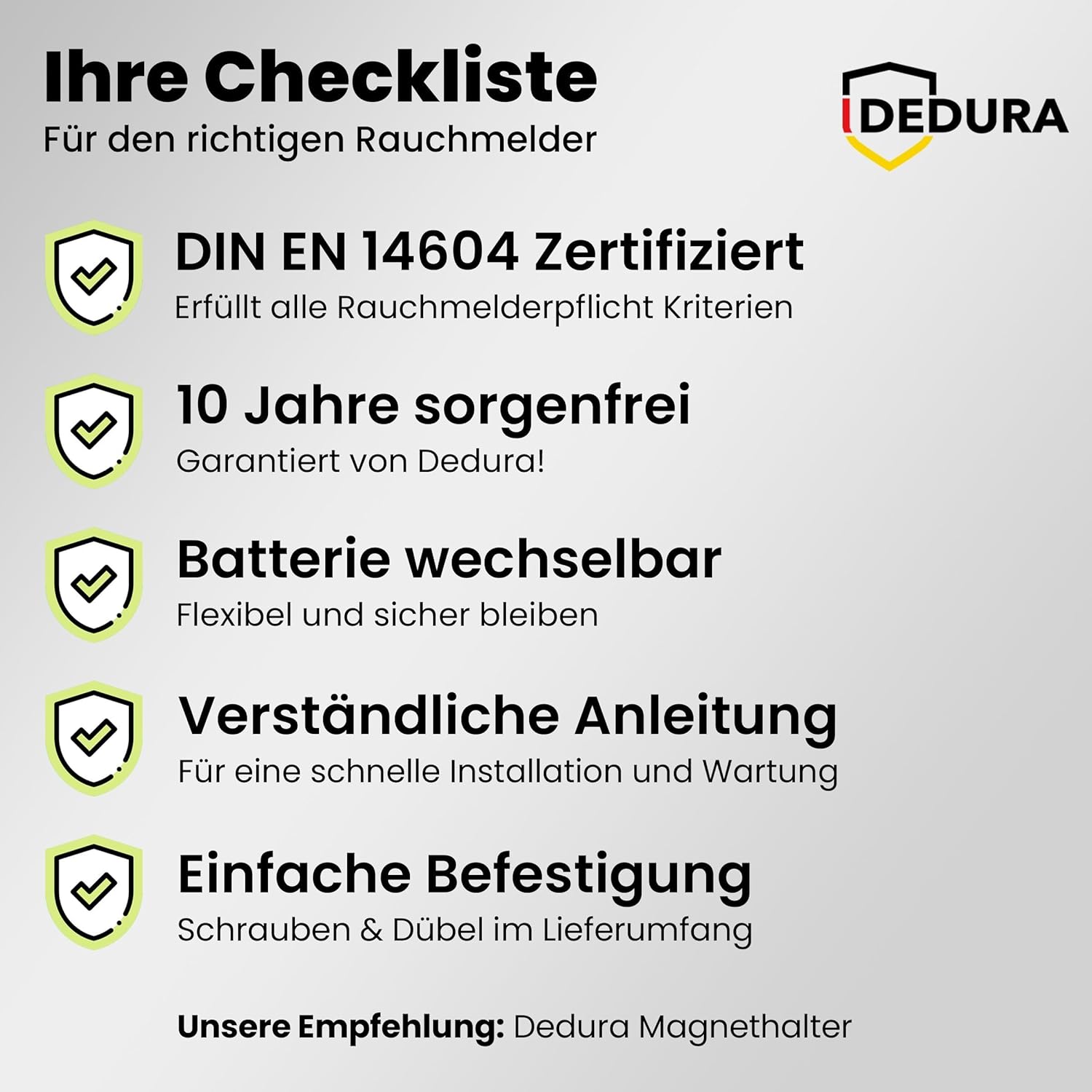 Rauchmelder 12er Set mit 10 Jahren Garantie, BSI zertifiziert nach DIN EN14604, inklusive 9V Batterie, Rauchmelder, Feuermelder – Bild 5