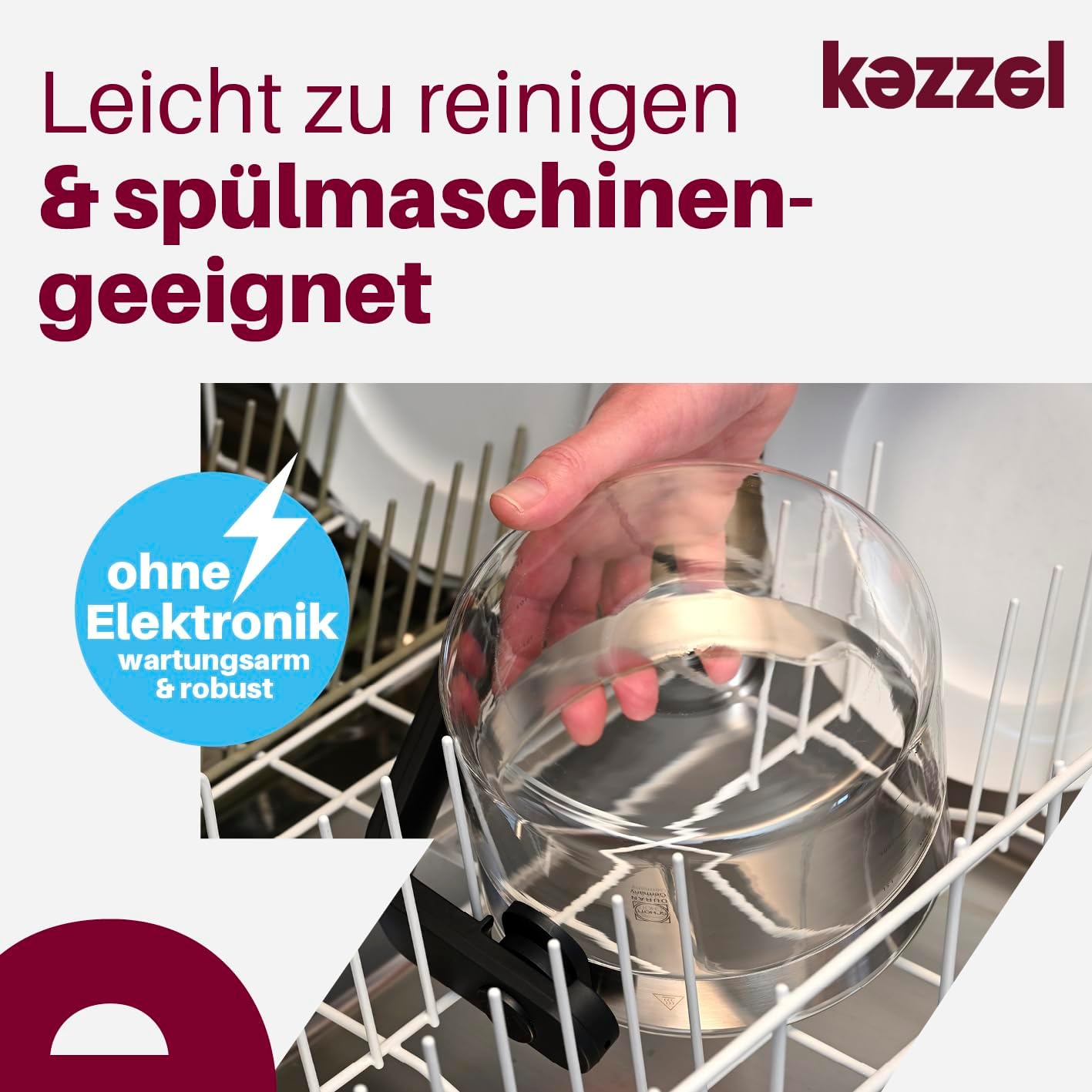 Kezzel® Innovativer Wasserkocher für Induktionsherde 1,5 Liter | Automatische Abschaltfunktion, kein Überkochen | Minimalistisches Design, Edelstahl und Glas, leicht zu reinigen, spülmaschinenfest – Bild 7