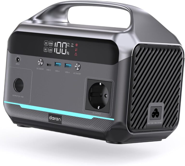 Tragbares Kraftwerk 350 W, 288 Wh LiFePO4-Akku, Solargenerator mit 1 x 350 W AC-Steckdosen (700 W Peak), Schnellladung in 2,2 Stunden, mobiler Stromspeicher für Camping, Notstromversorgung bei
