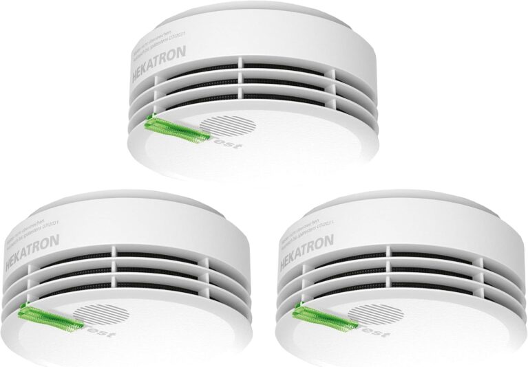 Hekatron 31-5000020-13-01 Genius Plus Rauchmelder mit integriertem Akku, inkl. 3 x Klebepads, App-Unterstützung, Rauchmelder in Weiß, 3er-Set | Testsieger Stiftung Warentest – Made in Germany – Inklusive 3 x Klebepads – App-unterstützt – Brandmelder