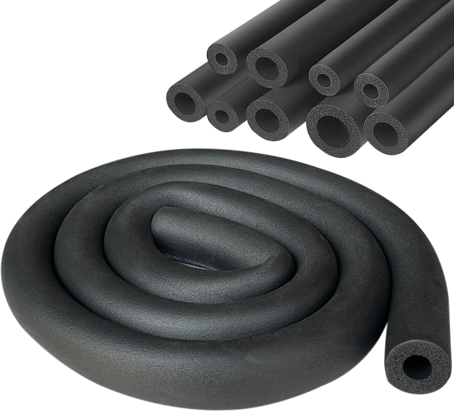 Rohrisolierschaum Ø 22 mm Rohrisolierrohr Schwarz für Heizung Sanitär Heizungsrohr Kupferrohr 1,8 m (Schwarz, 22 mm)