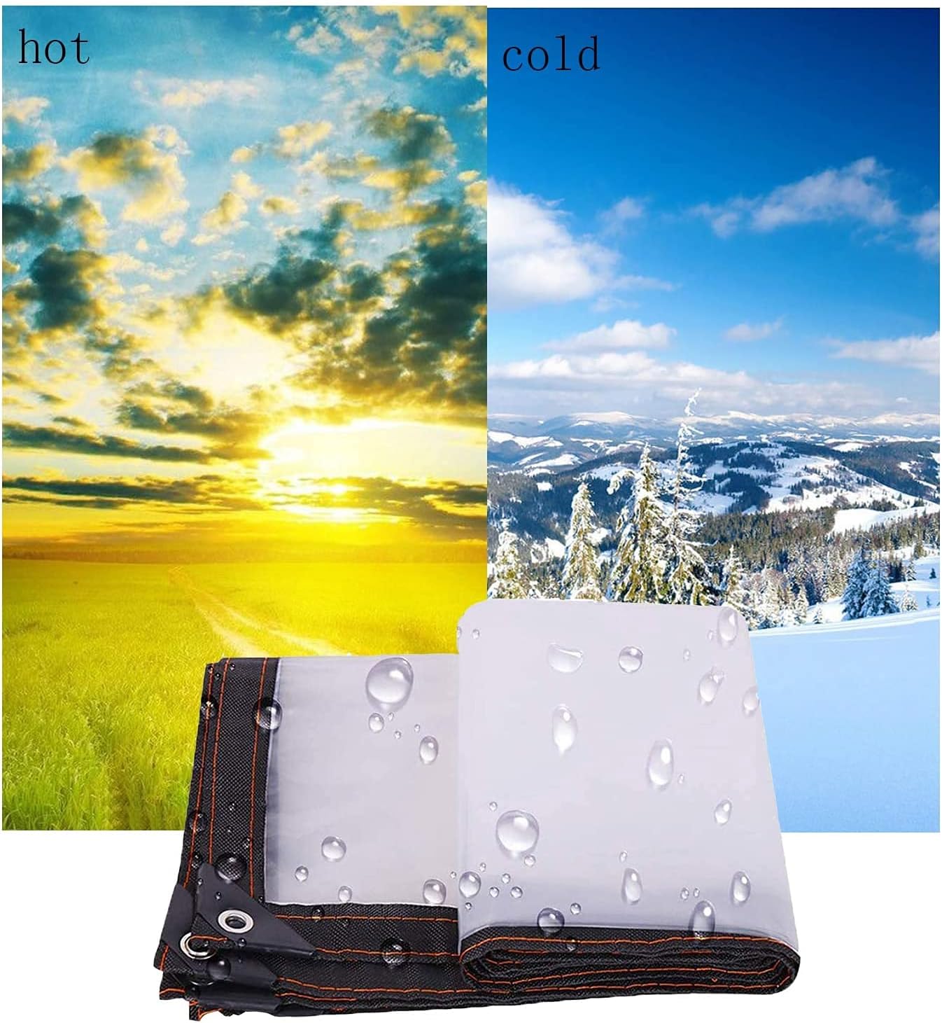 Hochwertige, transparente Plane (2 x 9 m), wasserdicht, mit Ösen, vielseitig einsetzbar, als Notunterkunft, robuster Schutz im Freien, ideal für Camping und Veranstaltungen. – Bild 3
