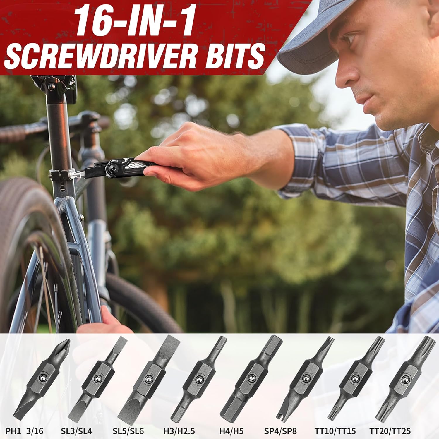 BIBURY 16-in-1-Multitool, faltbare Zange mit verbesserter Schere und Schraubendreher, mit Nylontasche, ideal für Outdoor, Wandern, Heimwerken, Reparaturen, Geschenk für Väter und Männer – Bild 5