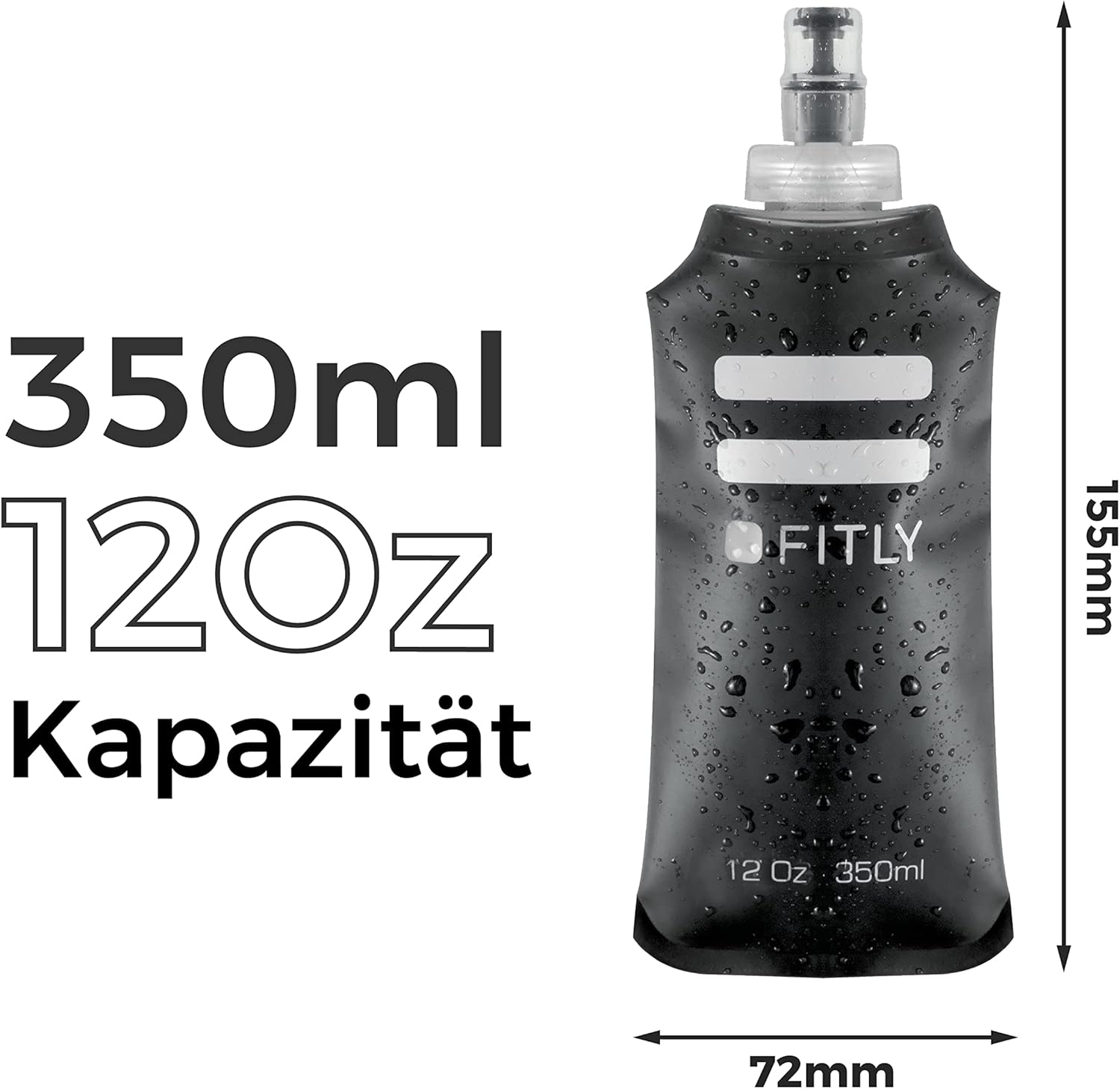 FITLY faltbare Wasserflasche – ideal zum Laufen, Wandern, Radfahren – Laufwasserflasche für Outdoor-Sportarten – Sportflasche zum Wandern – Wasserflasche für Trinkrucksack – Bild 6