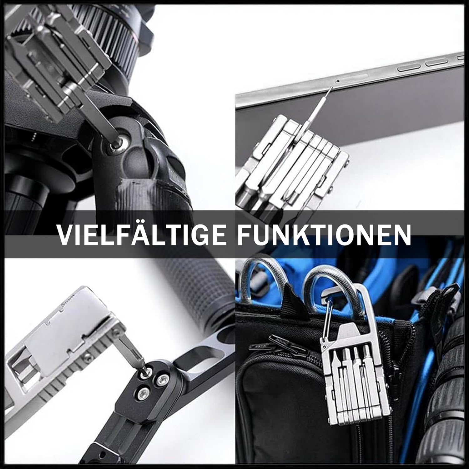 Multitool-Werkzeug, 12-in-1-Multitool-Schlüsselanhänger, kleine Werkzeuge, Multifunktionsmesser, Edelstahl-Schraubendreher-Bit für den Außenbereich, tragbares Taschenwerkzeug, Geschenke für Männer – Bild 7