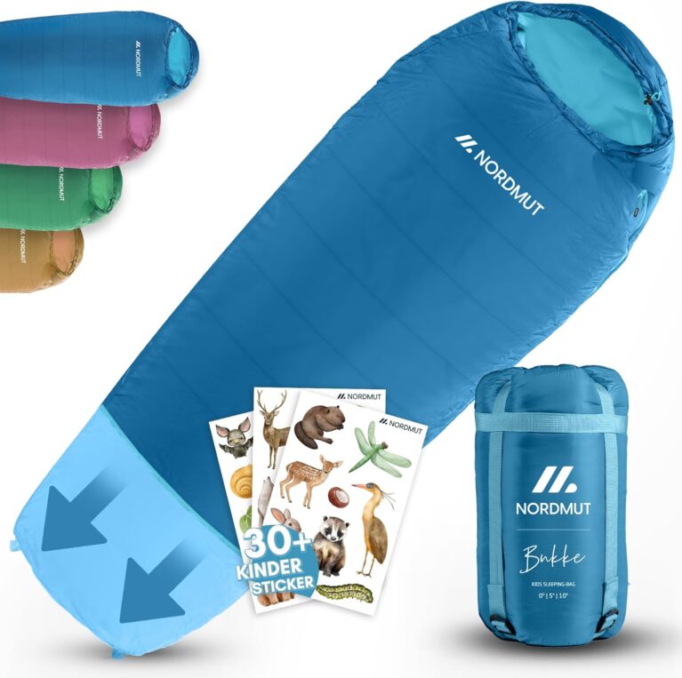 Mitwachsender Kinderschlafsack von NORDMUT für zuverlässigen Kälteschutz – Kinderschlafsack aus ungiftigen Materialien – 3-Jahreszeiten-Kinderschlafsack (200 GSM) für Outdoor-Abenteuer