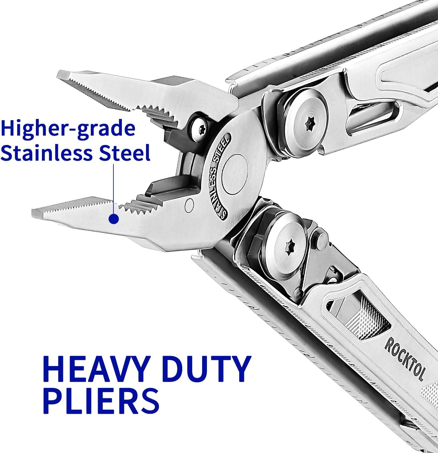 ROCKTOL SK05 Multitool, VG10-Messerklinge, 29-in-1 austauschbarer Drahtschneider, austauschbare Feile und Säge mit T-Schaft, robuste Multitool-Zange für Camping, Survival und Reparatur – Bild 5