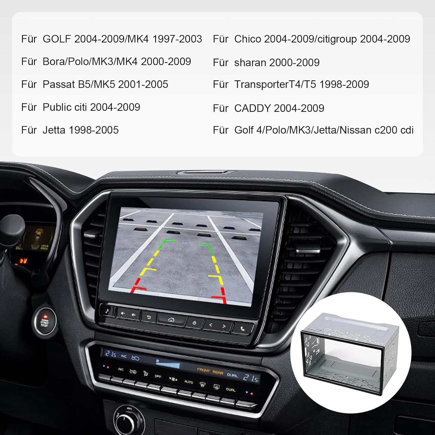 DYOUen Autoradio-Einbaurahmen, 2DIN, Doppel-Metallrahmen-Halterung, Blenden-Montageset für Doppel-DIN-Autoradio, Auto-DVD-Player, GPS-Navigation – Bild 4