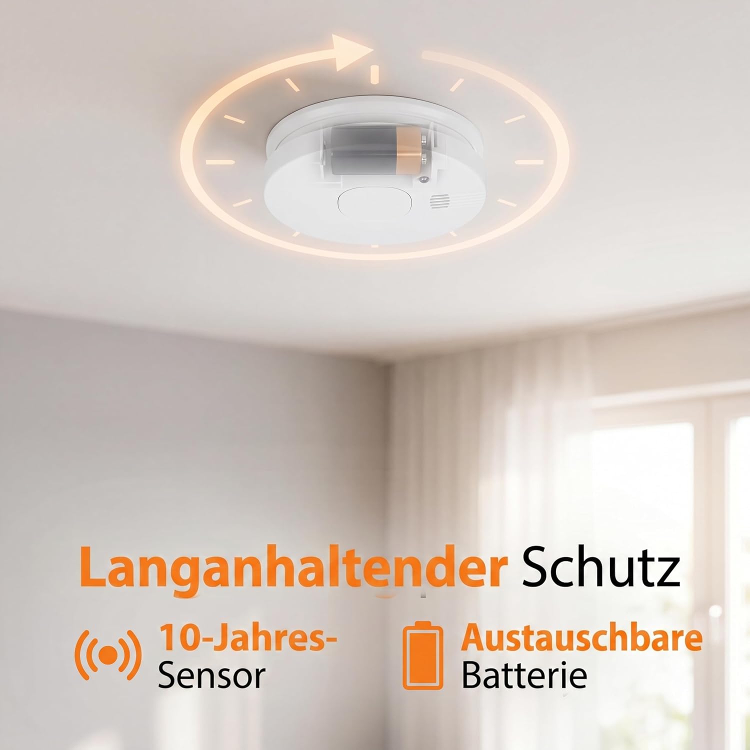 Smartwares Rauchmelder - TÜV - Austauschbare Batterie - Optischer Sensor - Testknopf - Geräuschlose Funktion - FSM-11710 – Bild 6
