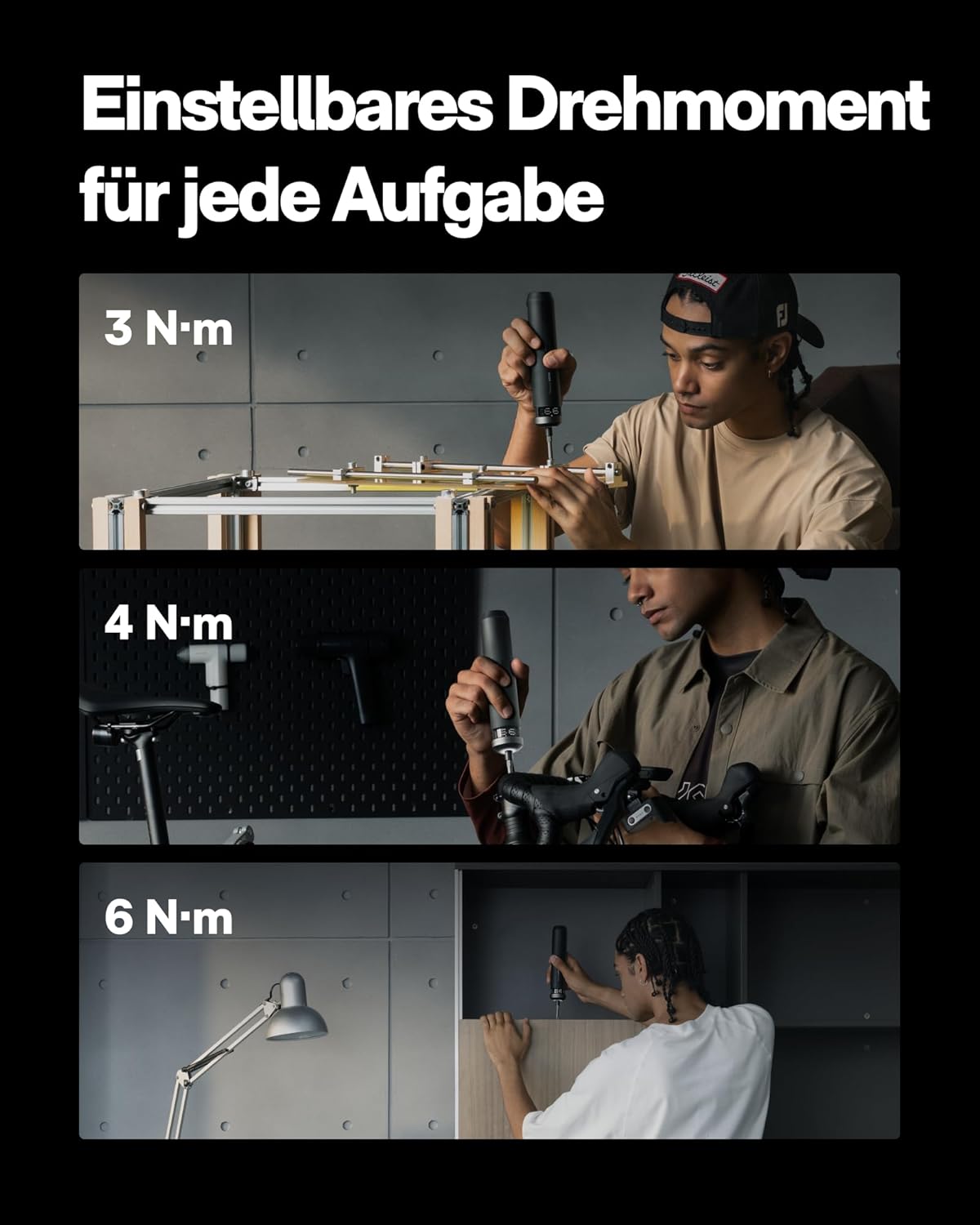 HOTO PixelDrive Elektro-Schraubendreher-Set, 30 Bits, USB-C | Akkuschrauber mit intelligenter Anzeige, 6 Drehmomenteinstellungen (0,5–6 Nm), 1/4 Zoll, ideal für Elektronik, Reparaturen zu Hause – Bild 4