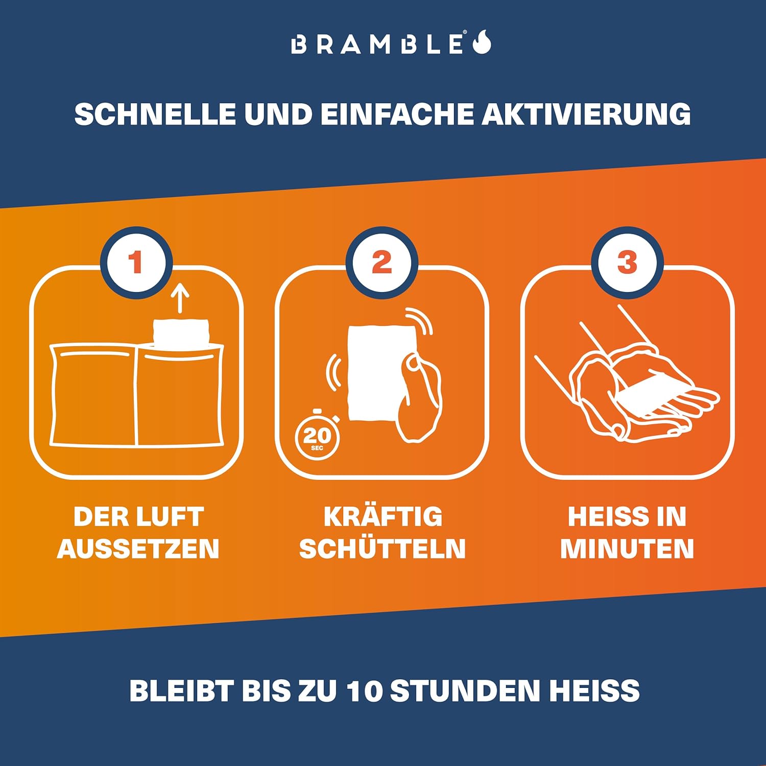 Bramble – Handwärmer – Luftaktivierte Taschenwärmer für Outdoor-Aktivitäten – Wärme in Minuten – Bis zu 10 Stunden Wärme – Bild 2