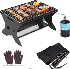 GFTIME Tragbarer Gasgrill mit Steck...