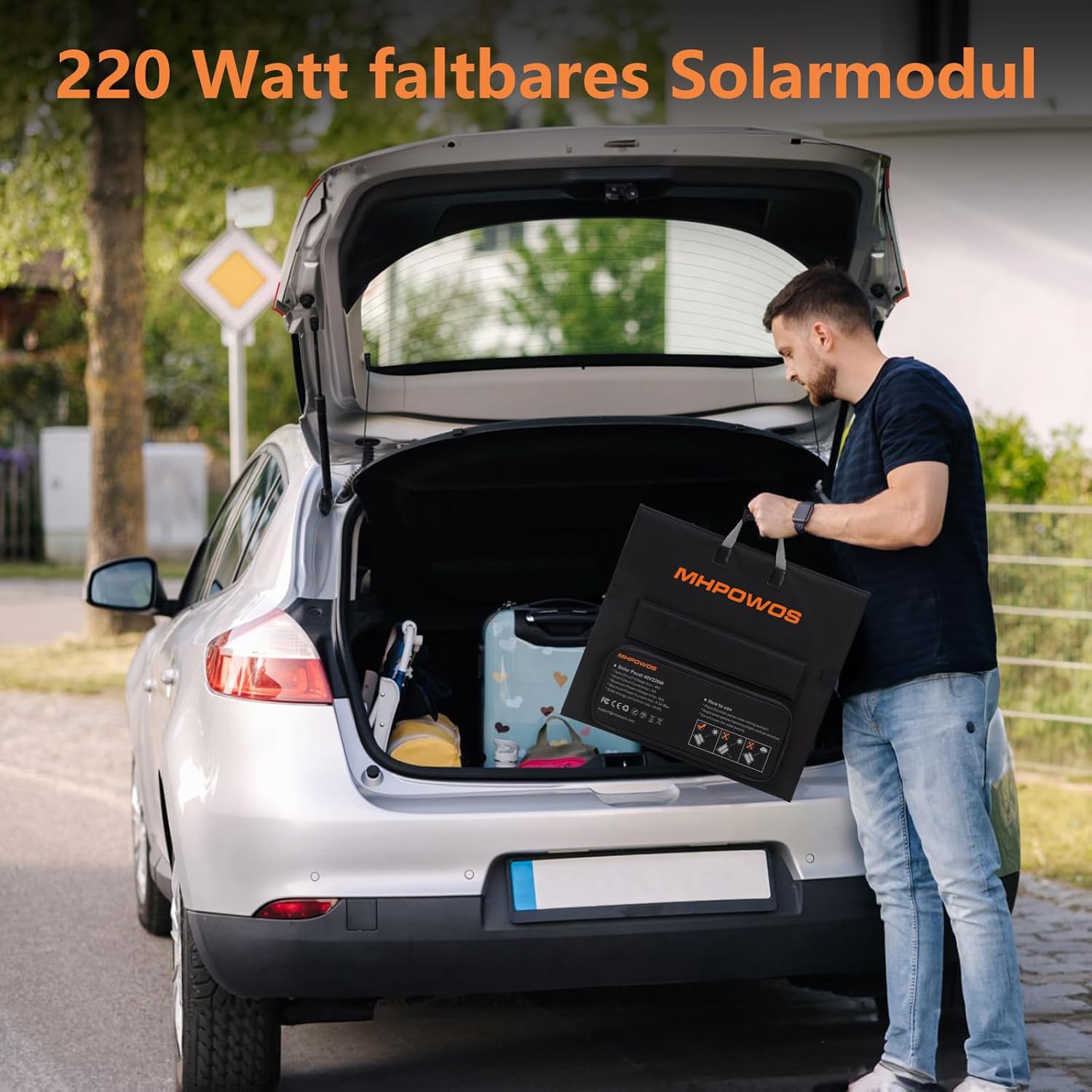 Faltbares Solarpanel, 220 W, 40 V, monokristallin, tragbar, Notstromversorgung, IP67 wasserdicht und langlebig, Solarladegerät-Set für Kraftwerk, Wohnmobil, Camping, Off-Grid-Angeln – Bild 5
