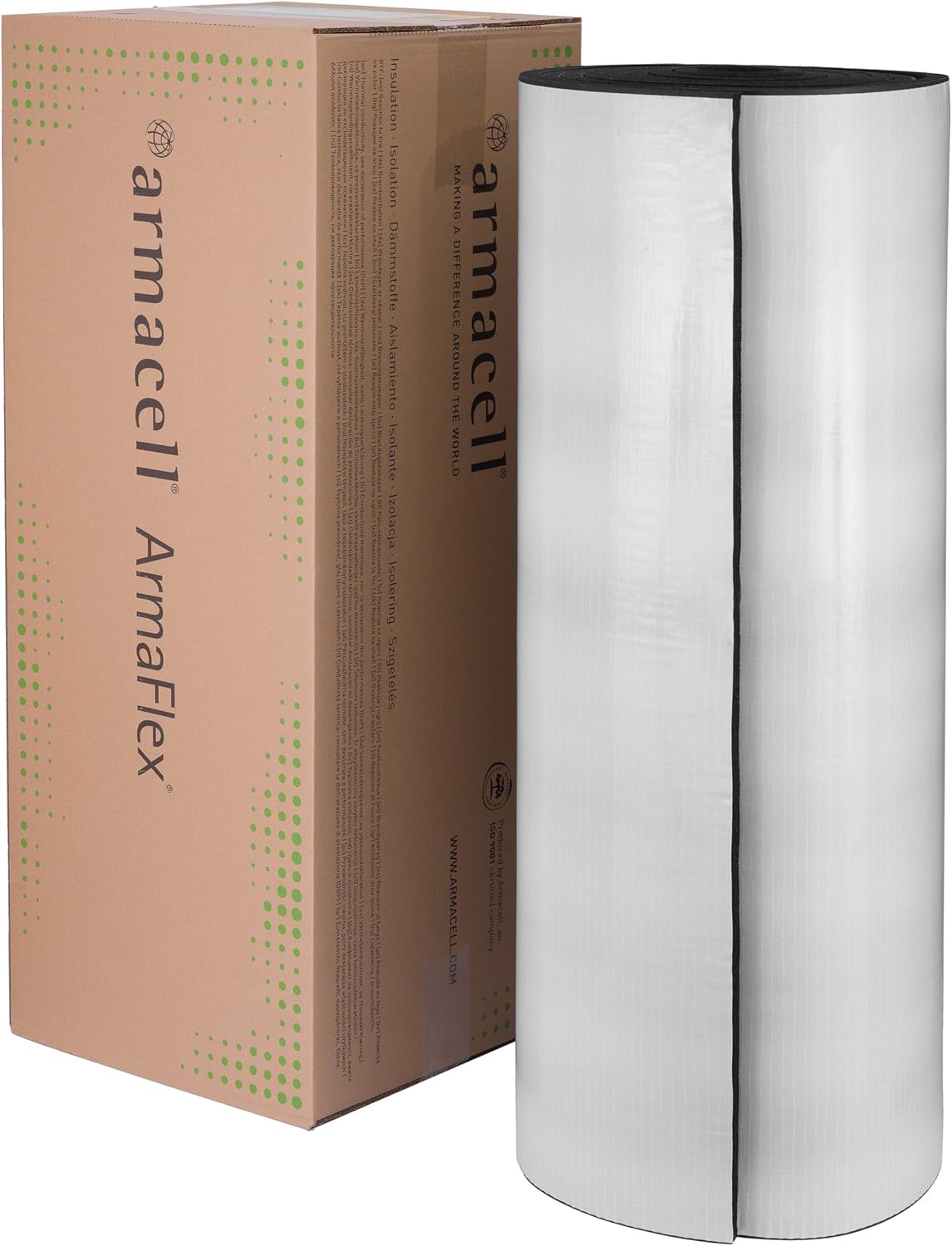 Armacell Armaflex selbstklebende Gummi-Dämmmatte 6 mm – 50 cm x 1 m | Flexible Kautschukmatte zur Wärmedämmung von Rohren sowie Klima- und Lüftungsanlagen, in 6-32mm erhältlich.