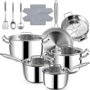 Kochtopf-Set aus Edelstahl – 3-la...