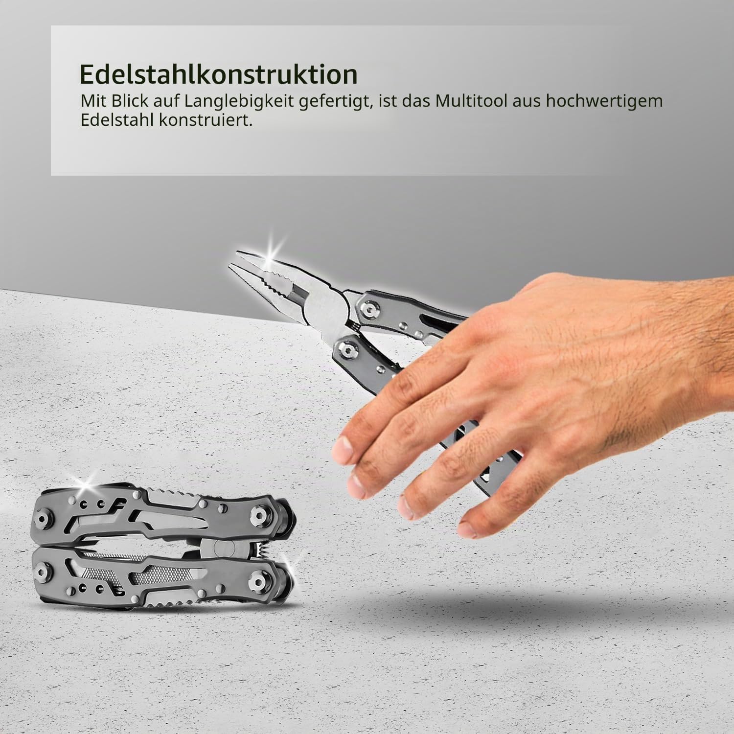 Multitool 14-in-1 mit Zange, Messer, Schraubendreher, Flaschenöffner und Nylonetui – Kompaktes und robustes Multifunktionswerkzeug für Camping, Outdoor, Notfälle und Heimgebrauch (1) – Bild 9