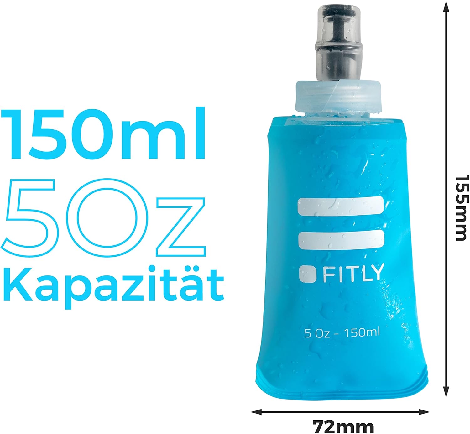FITLY faltbare Wasserflasche – ideal zum Laufen, Wandern, Radfahren – Laufwasserflasche für Outdoor-Sportarten – Sportflasche zum Wandern – Wasserflasche für Trinkrucksack – Bild 5