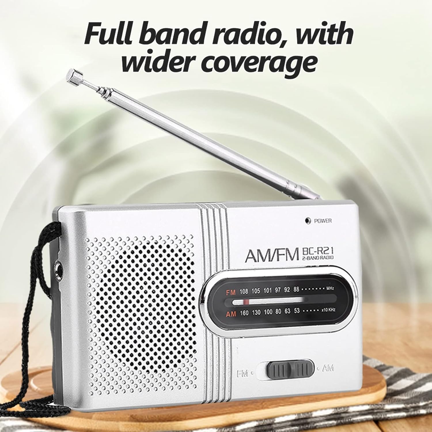 Tragbares Radio AM/FM, kleines Radio, Mini-Radio-Player, batteriebetrieben mit integriertem Lautsprecher, Kopfhöreranschluss, Radio-Player für Wandern, Camping, Outdoor-Aktivitäten – Bild 4