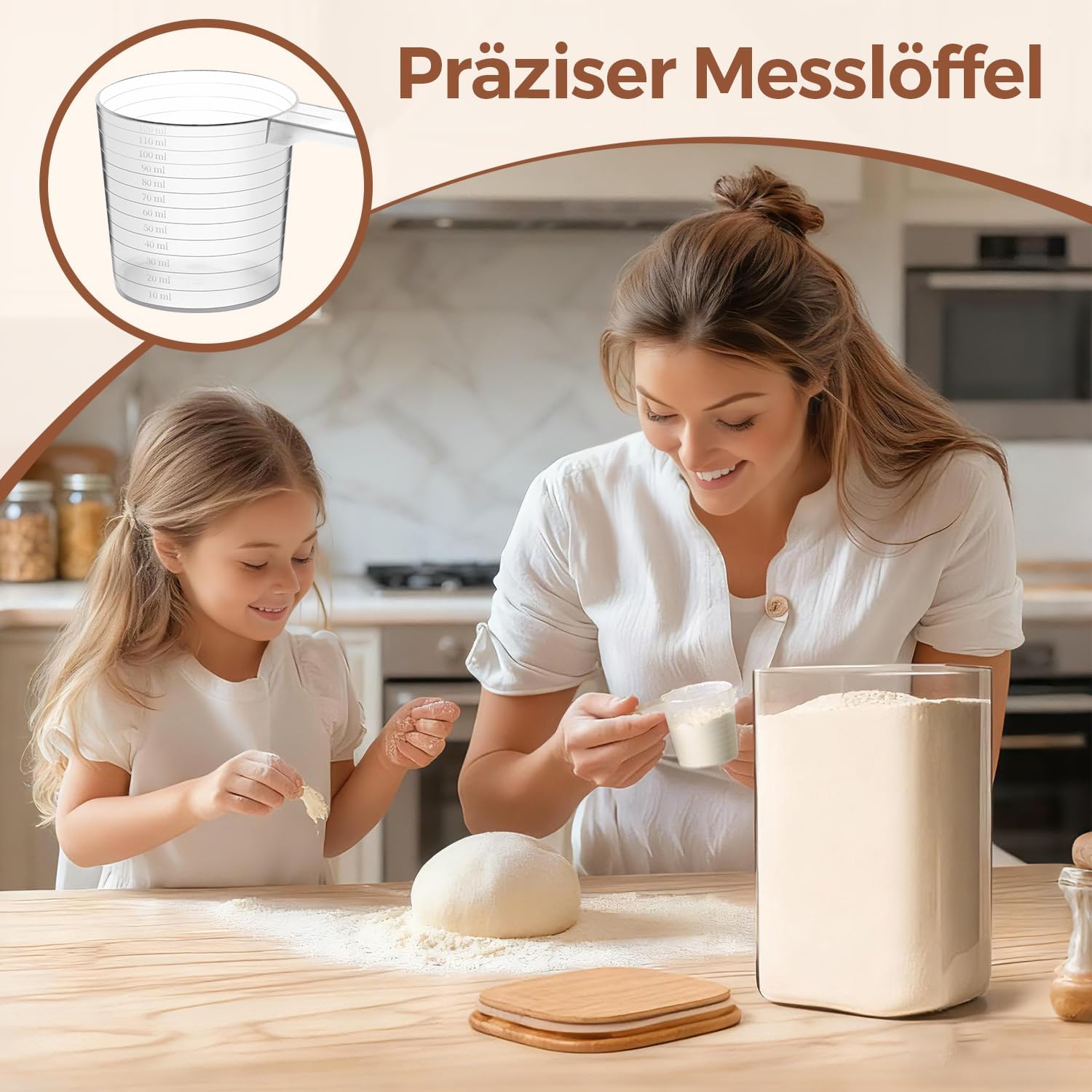 ComSaf 2er-Set Vorratsgläser mit Deckel, luftdicht, 1,5 l/4,4 l, Glasbehälter mit Deckel und Vorratsgläsern, ideal für Mehlbehälter, Müslischachtel und Keksdose, Glas, Küchen-Organizer – Bild 7