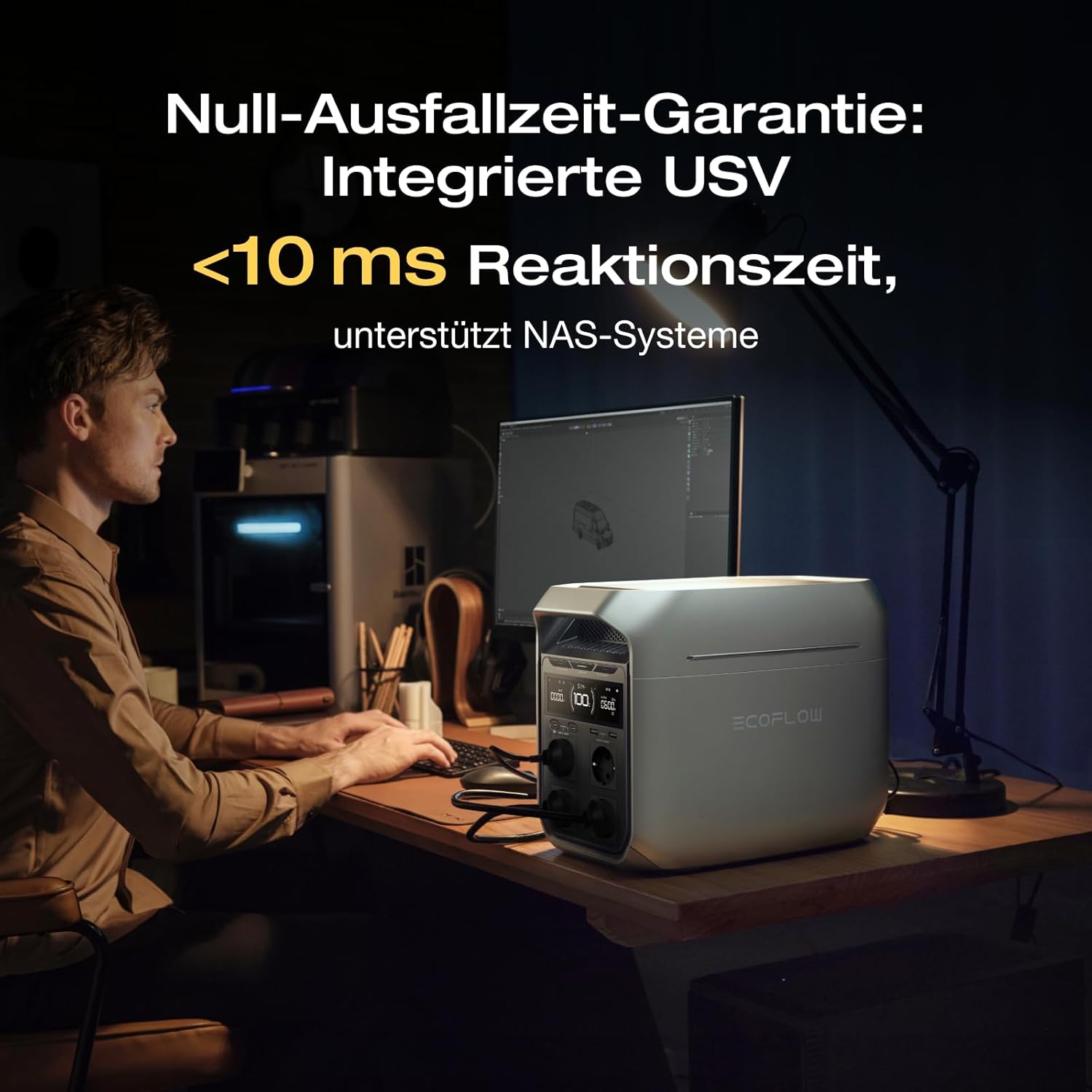 EF ECOFLOW Delta 3 Plus Tragbares Kraftwerk, 1024 Wh LiFePO4-Akku, vollständig aufgeladen in 56 Minuten, 1800 W (3600 W Peak) Solargenerator für Notstromversorgung, Camping – Bild 4