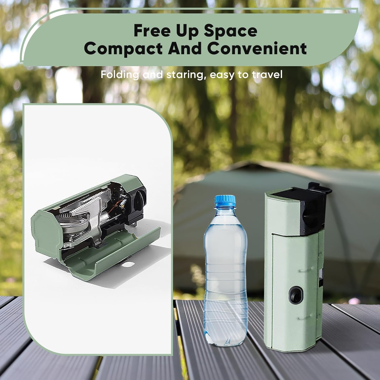 Mini-Campingkocher, faltbarer Camping-Gaskocher mit Aufbewahrungstasche, tragbarer Gaskocher im Freien für den Außenbereich, geeignet für Picknicks, Rucksacktouren, Heimreisen, Außenterrassen, Wohnmobilreisen – Bild 3