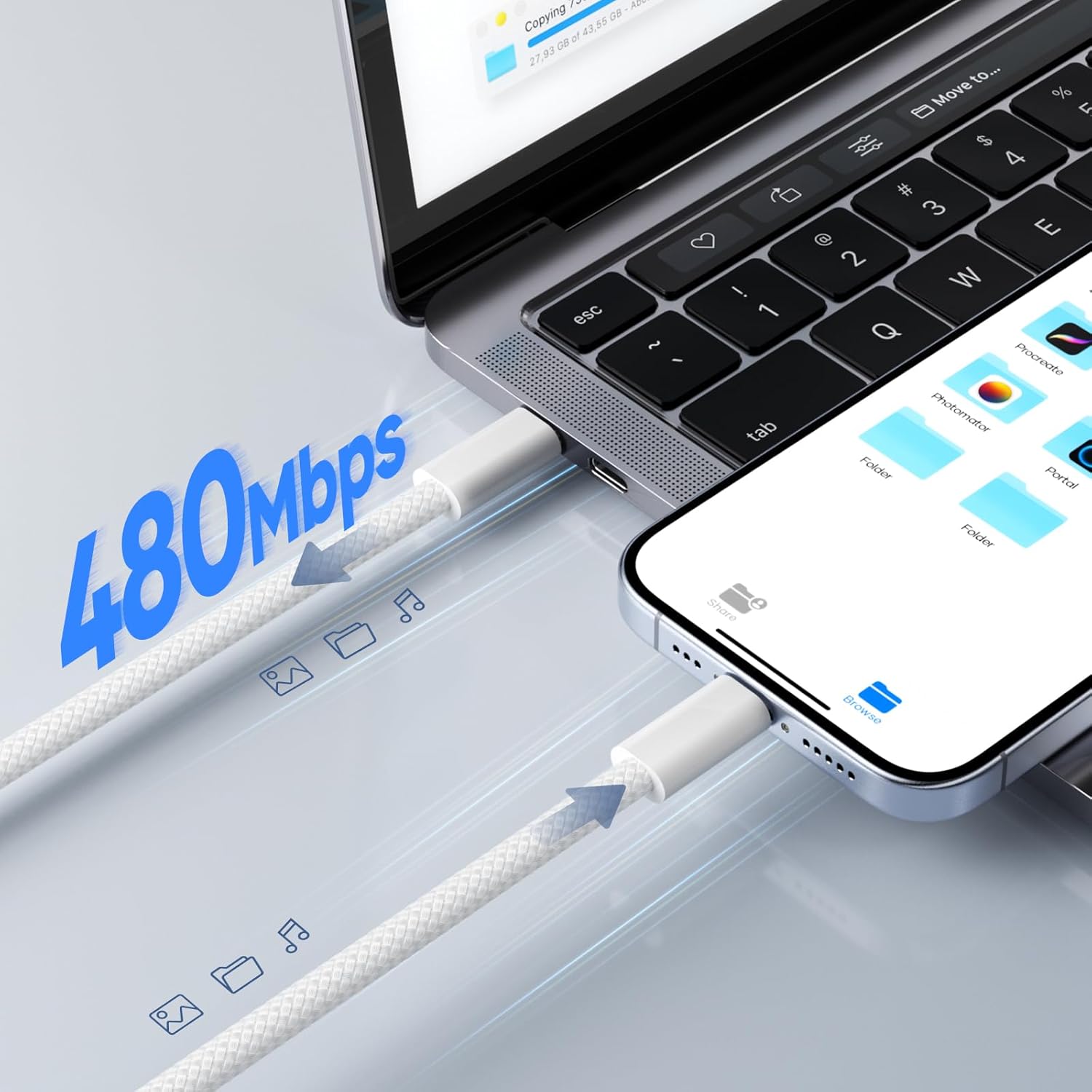 USB-C auf USB-C Kabel, 2x 1,8 m USB-C Kabel, 60 W Schnellladekabel PD3.0 USB-C Ladekabel für iPhone 17/16/15/15Pro, Samsung S24/S23/S22, Google Pixel, Huawei, OnePlus, LG, Xiaomi, Sony usw – Bild 3