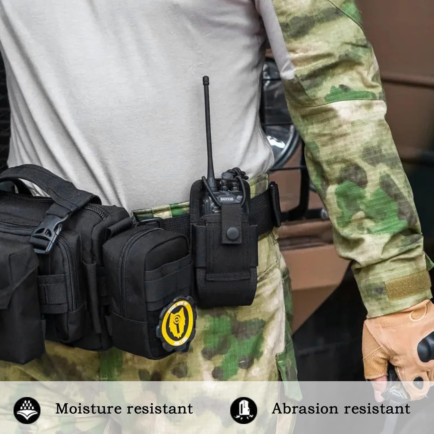 Kyrio Molle Funkgerät-Halterung, taktische Walkie-Talkie-Tasche für Dienstgürtel, GPS-Radio-Holster-Tasche, Jagd-Intercom-Tasche, Interphone-Tasche – Bild 2