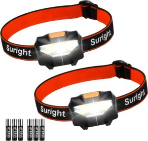 Suright LED-Stirnlampe, 2 Stück, L...